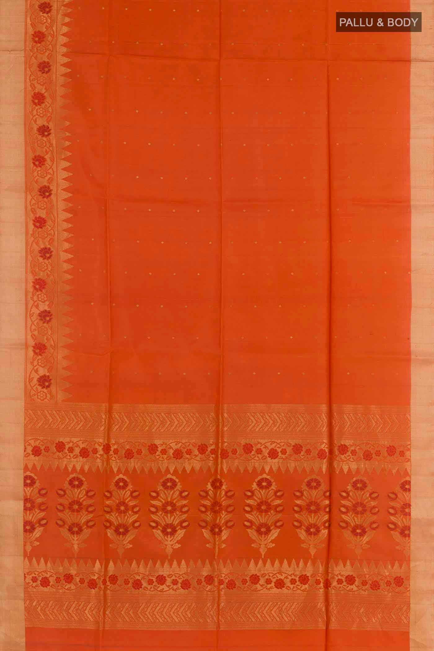 Orange Soft Silk Saree - Image 6