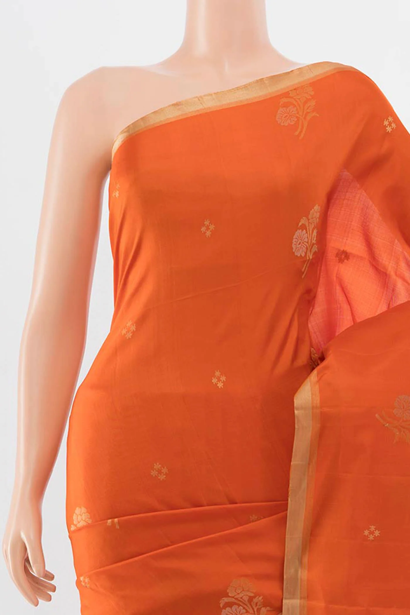 Orange Soft Silk Saree - Image 2
