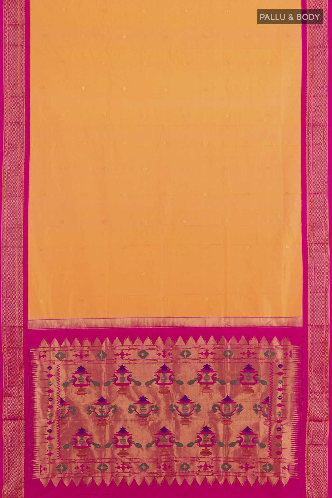 Orange Paithani Silk Saree - Image 3