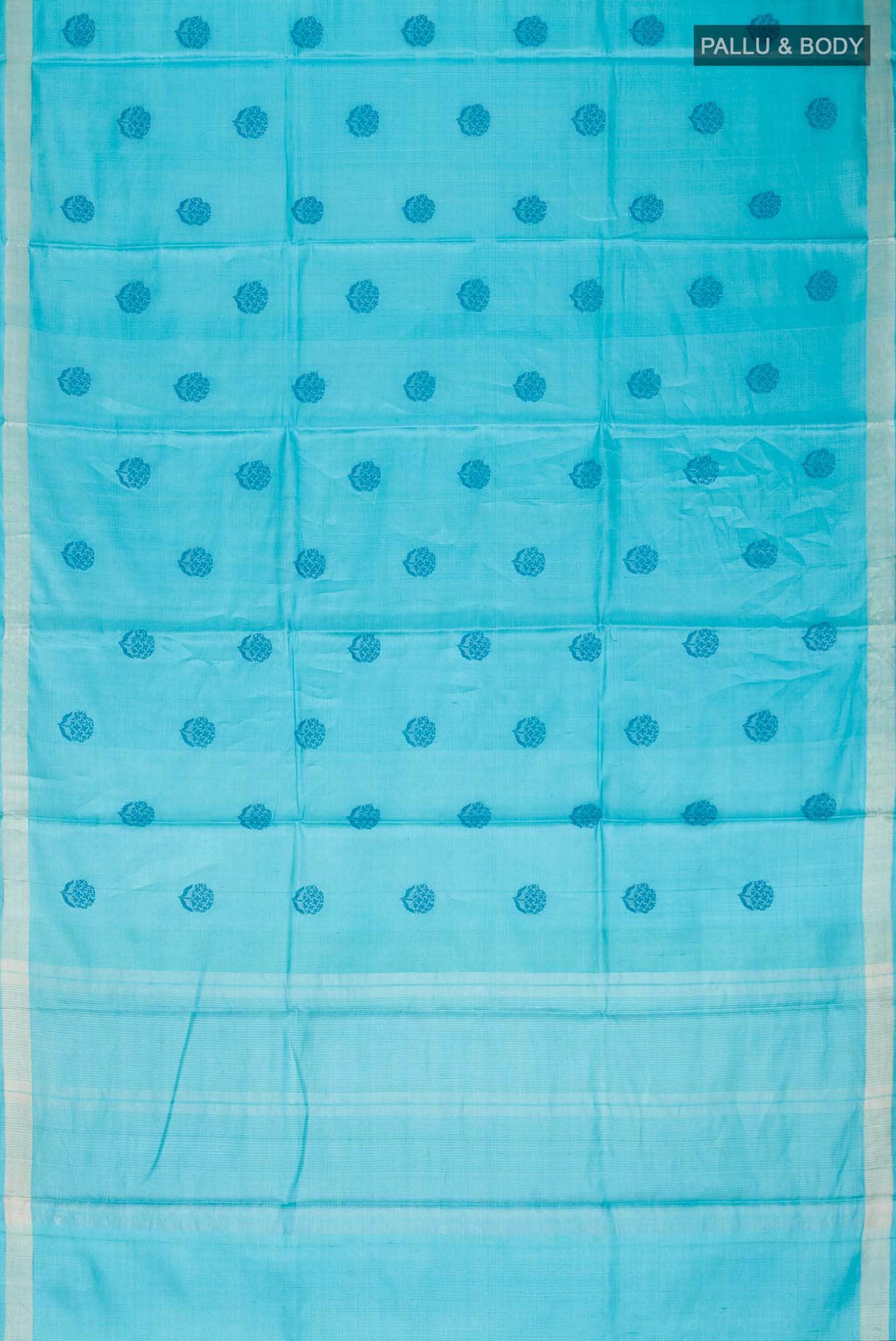 Orchard Orchestra-Blue Bhagalpuri Tussar Silk Saree - Image 10