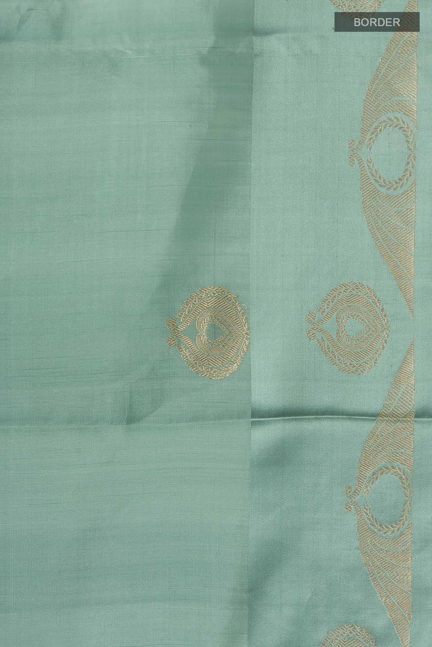Pakheeru-Green Banarasi Katan Silk Saree - Image 3