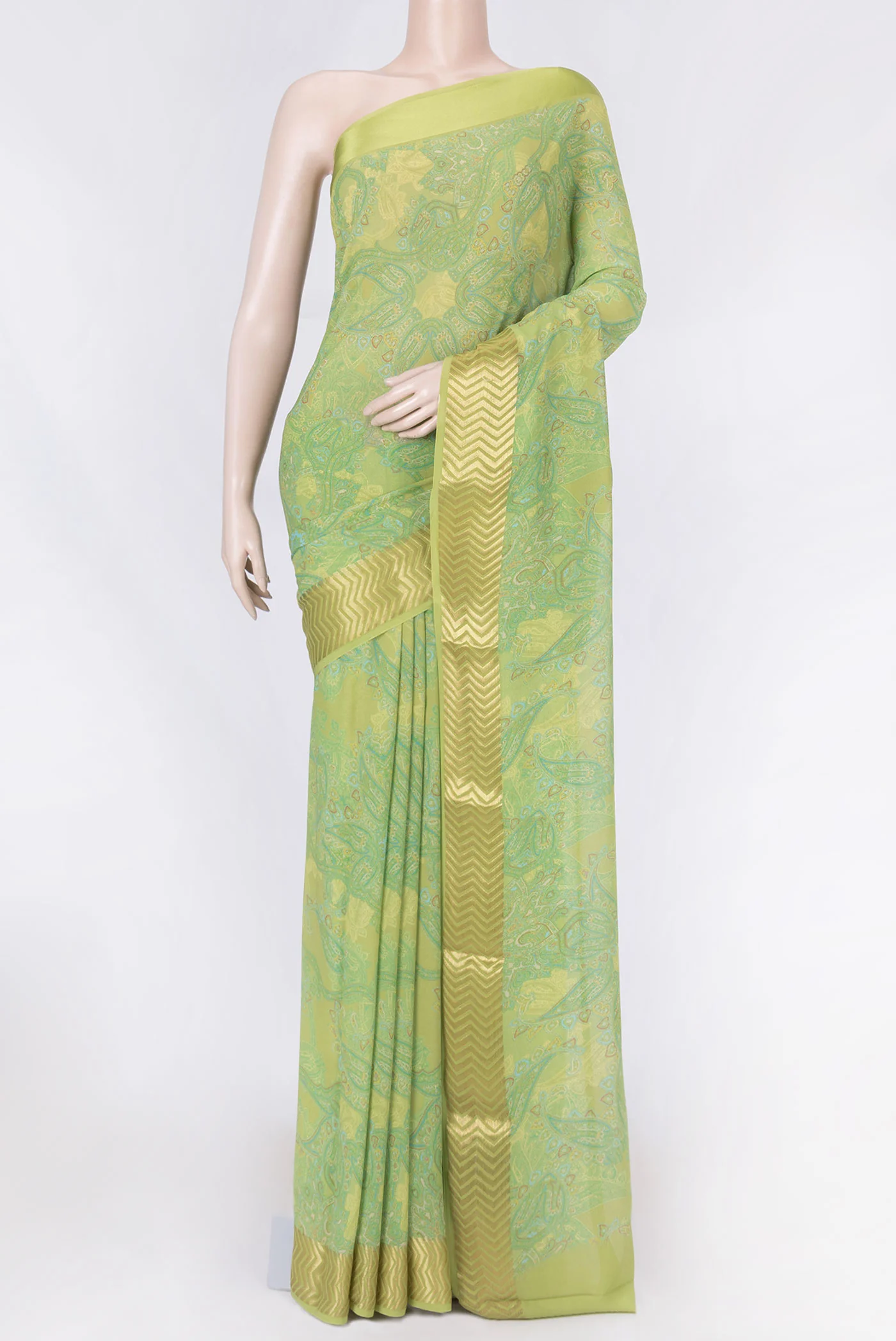 Light Green Mysore Georgette Saree