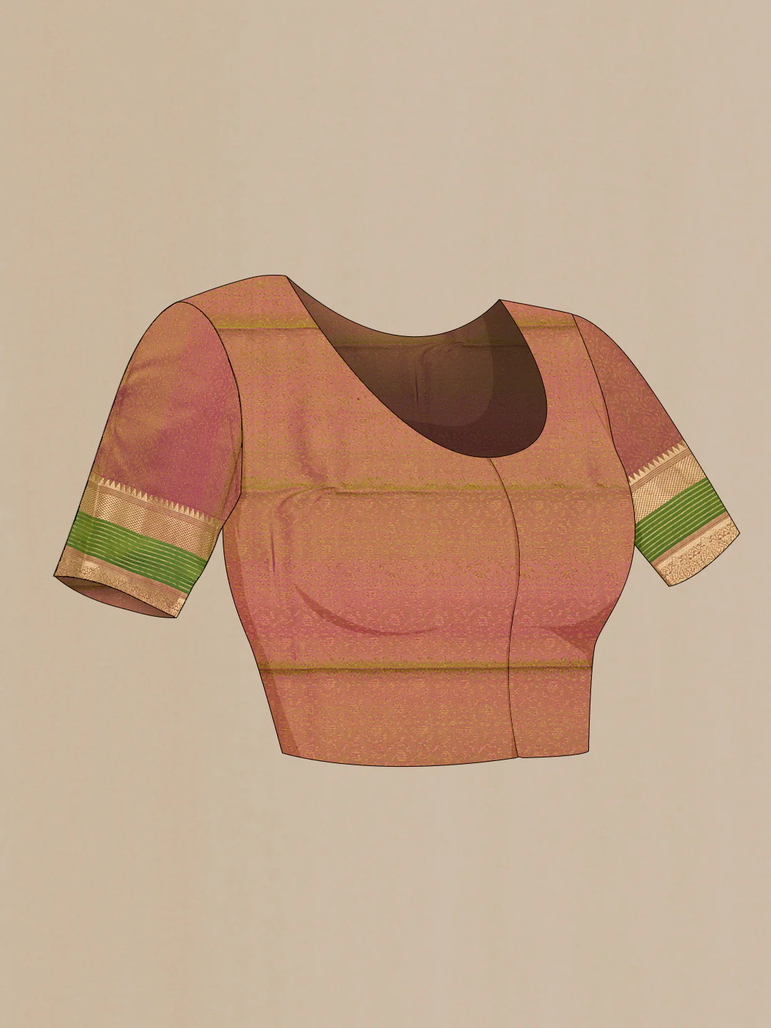 Parrot Green Dual Tone Kanchipuram Saree - Image 5
