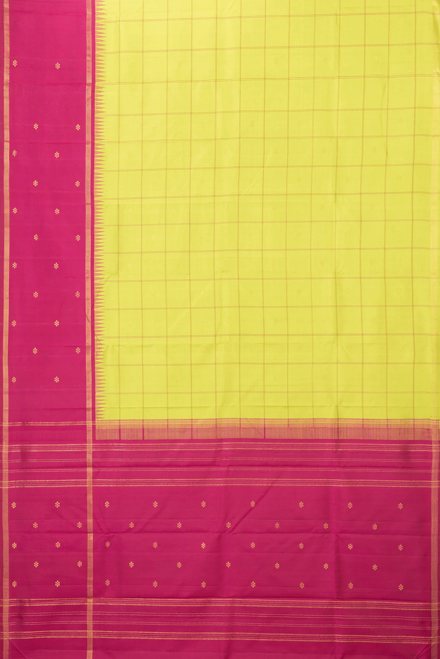 Parrot Green Dual Tone Kanchipuram Saree - Image 6