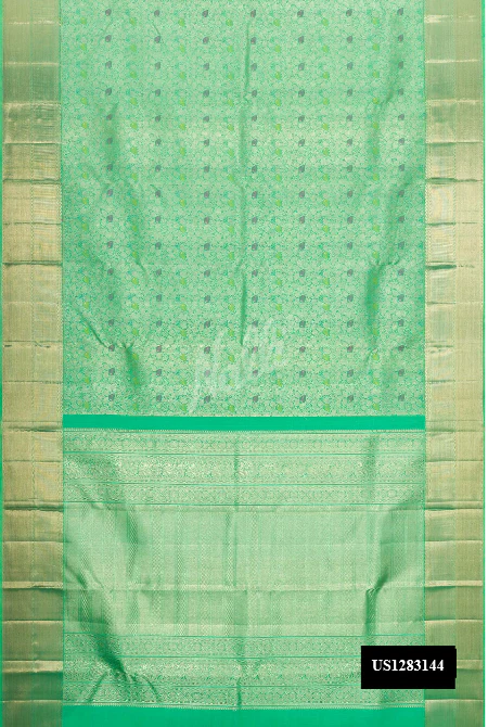 Parrot Green Dual Tone Kanchipuram Silk Saree