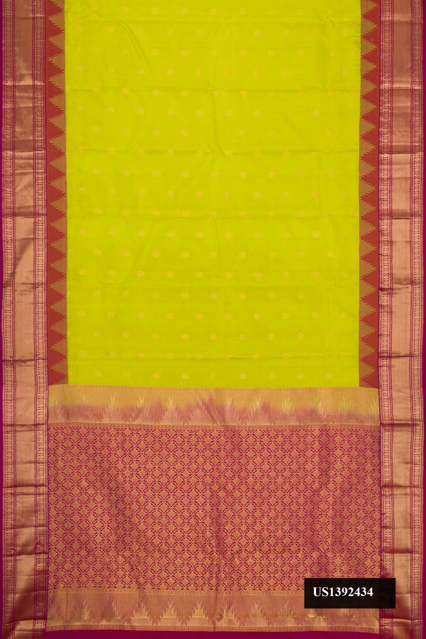 Parrot Green Dual Tone Kanchipuram Silk Saree