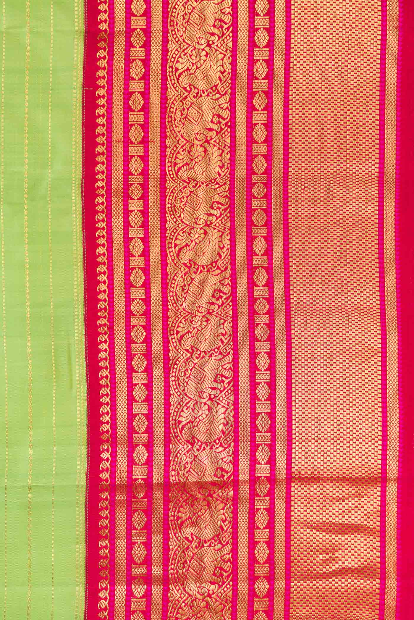 Green Kanchipuram Silk Saree - Image 3