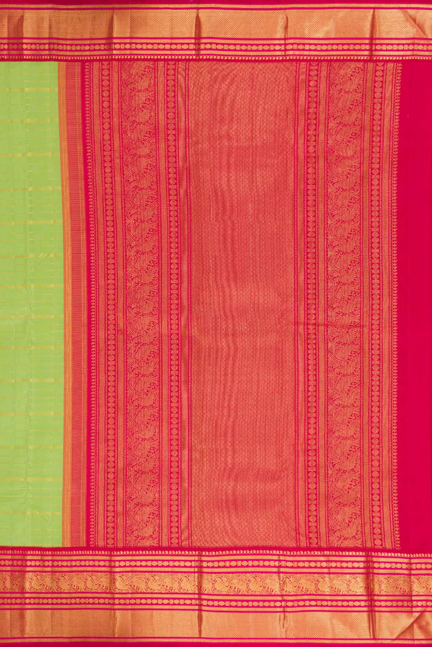 Green Kanchipuram Silk Saree - Image 7
