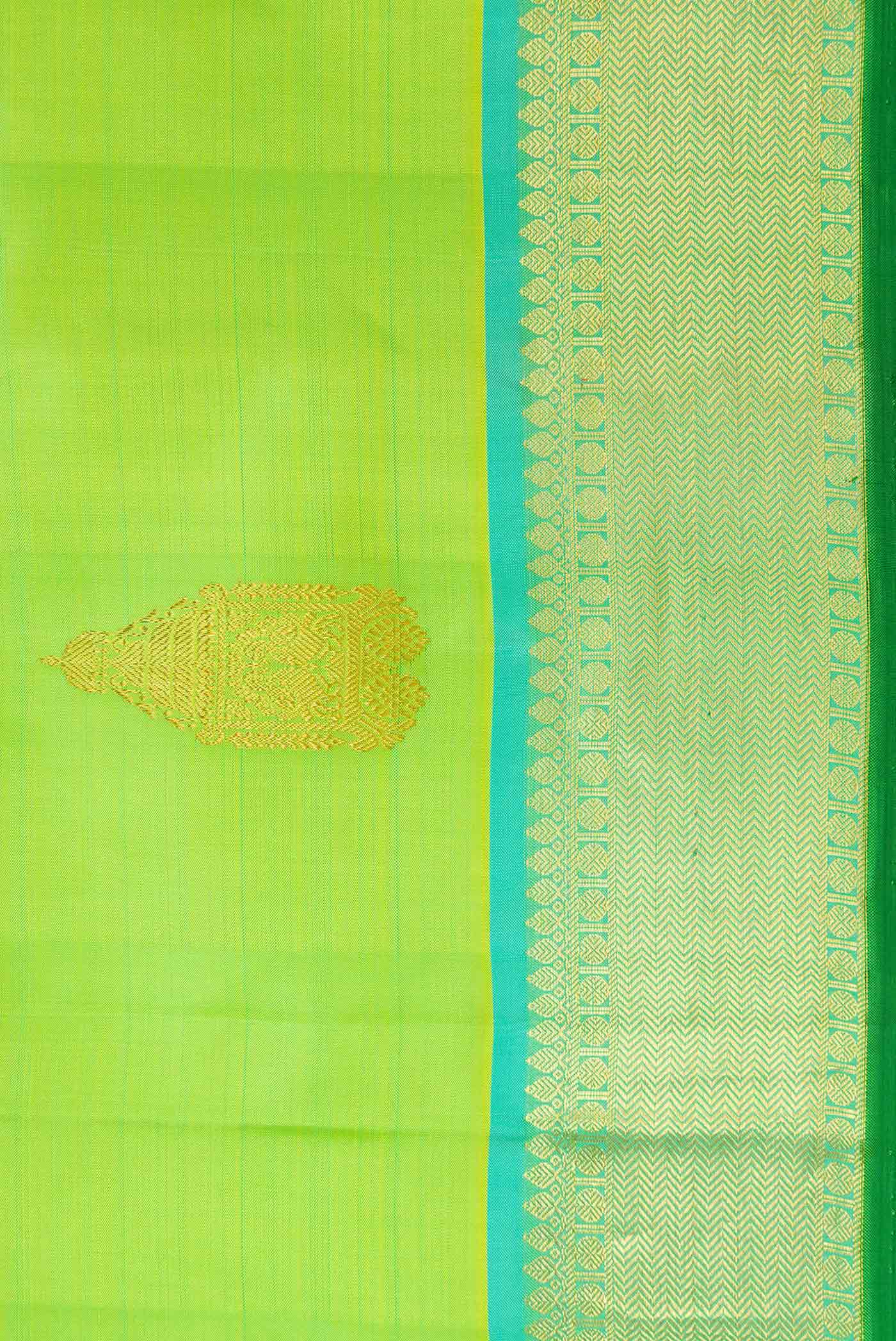 Parrot Green Kanchipuram Silk Saree - Image 3