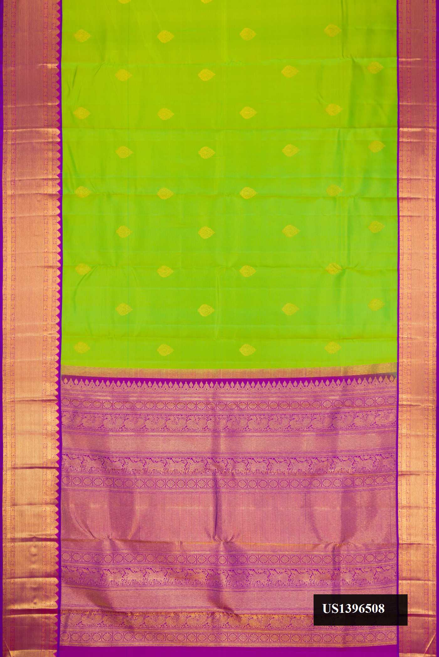 Parrot Green Dual Tone Kanchipuram Silk Saree