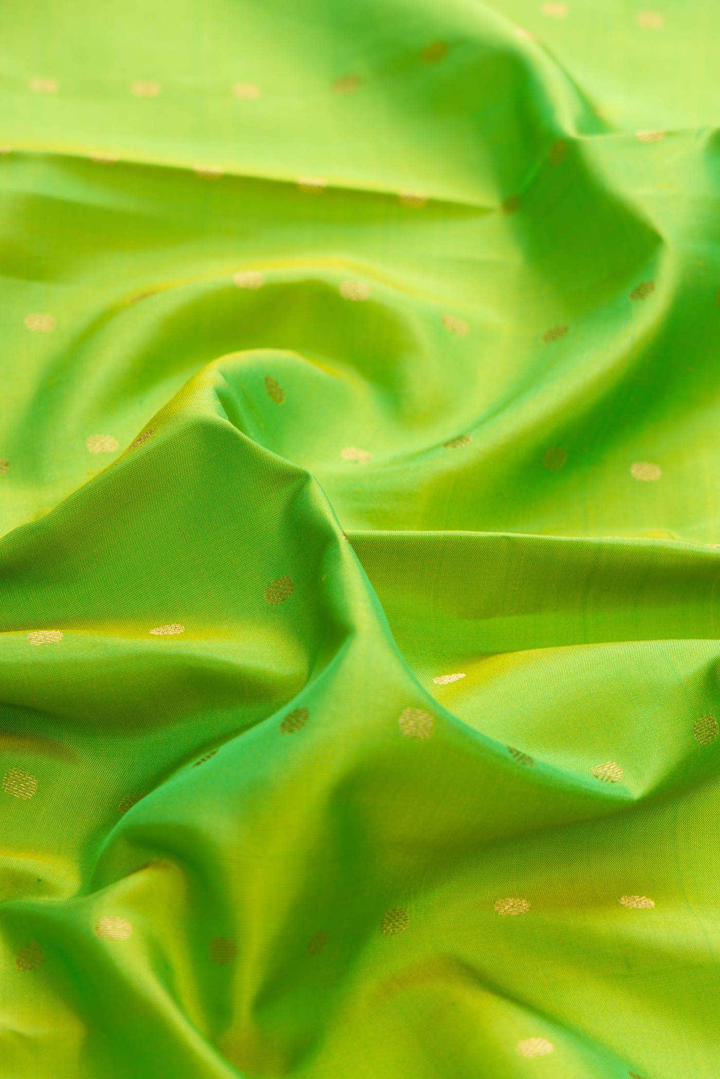 Parrot Green Dual Tone Kanchipuram Silk Saree - Image 3