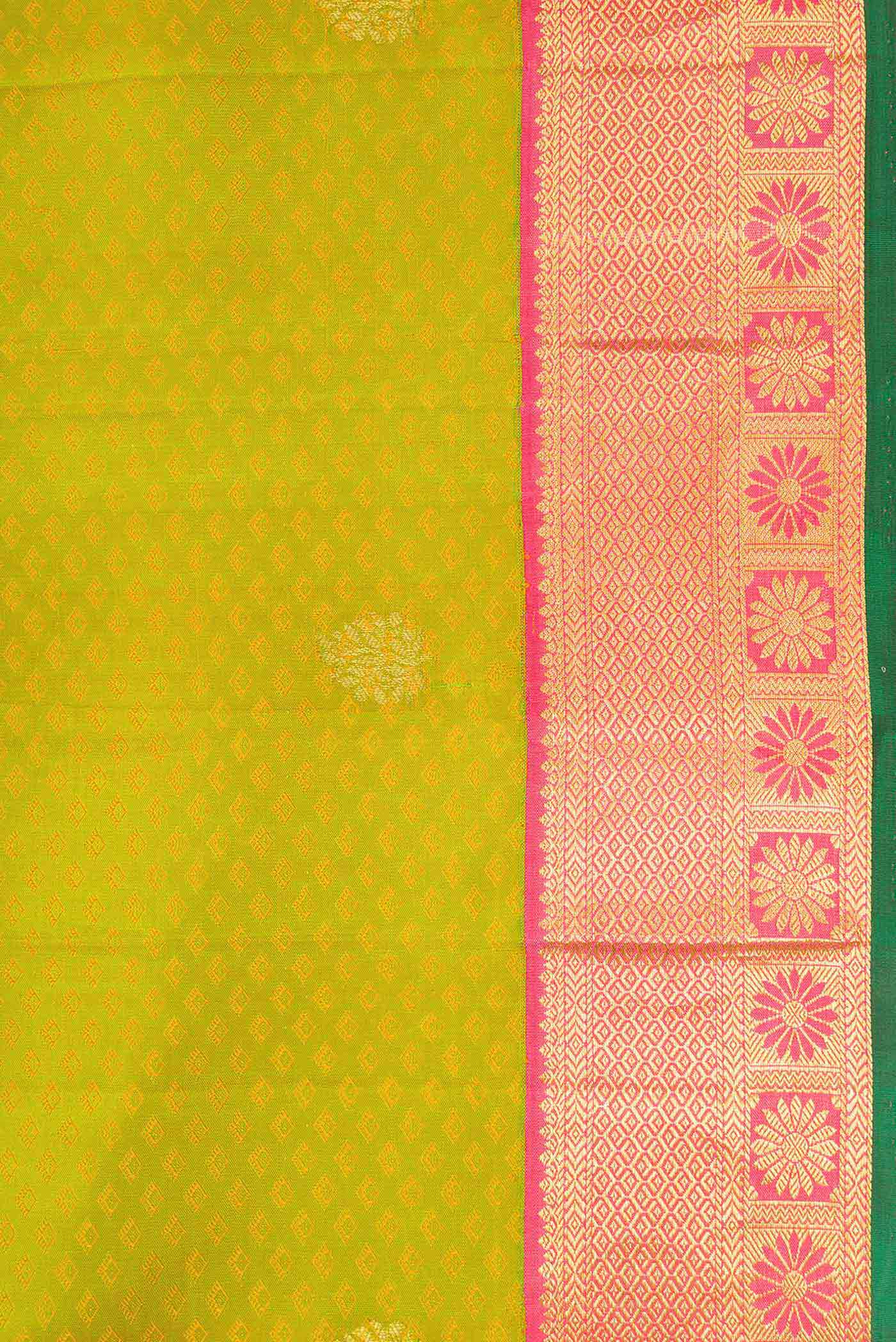 Parrot Green Kanjivaram Silk Saree - Image 3
