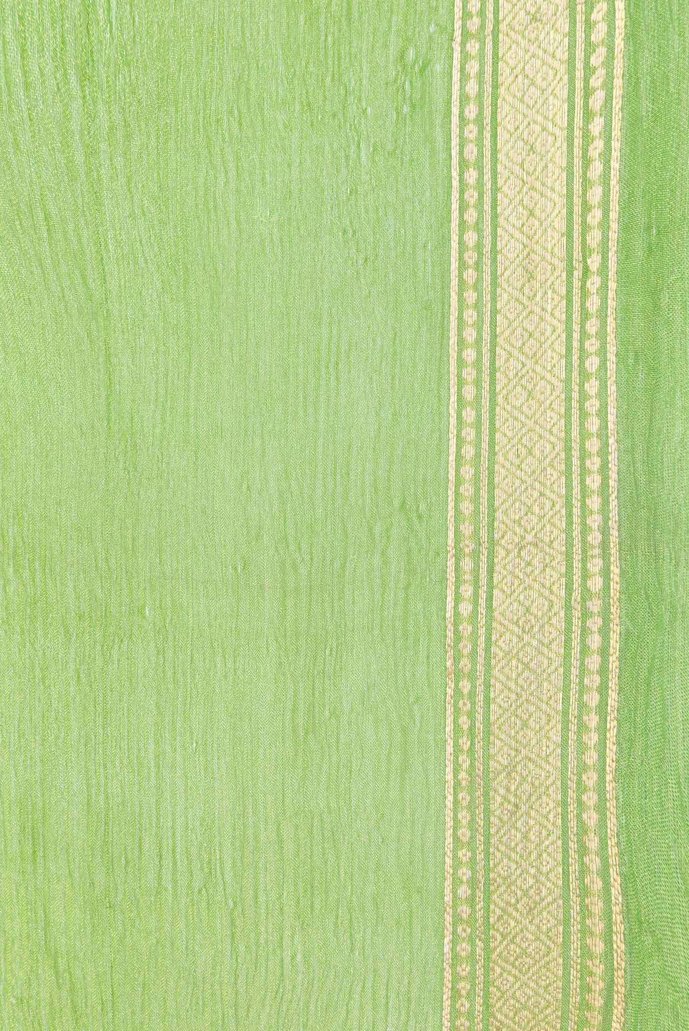 Parrot Green Dual Tone Mysore Georgette Saree - Image 3