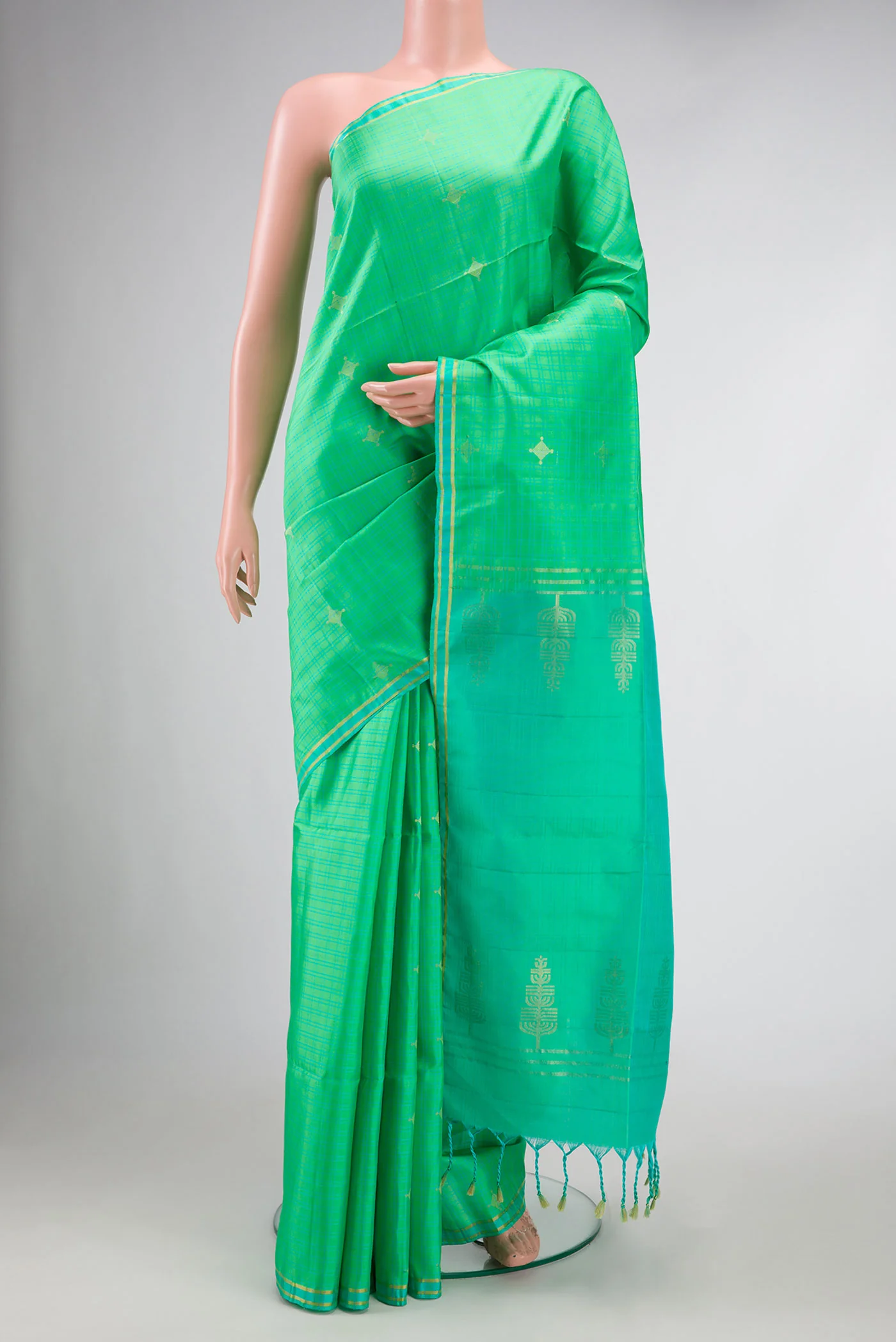 Sea Green Soft Silk Saree