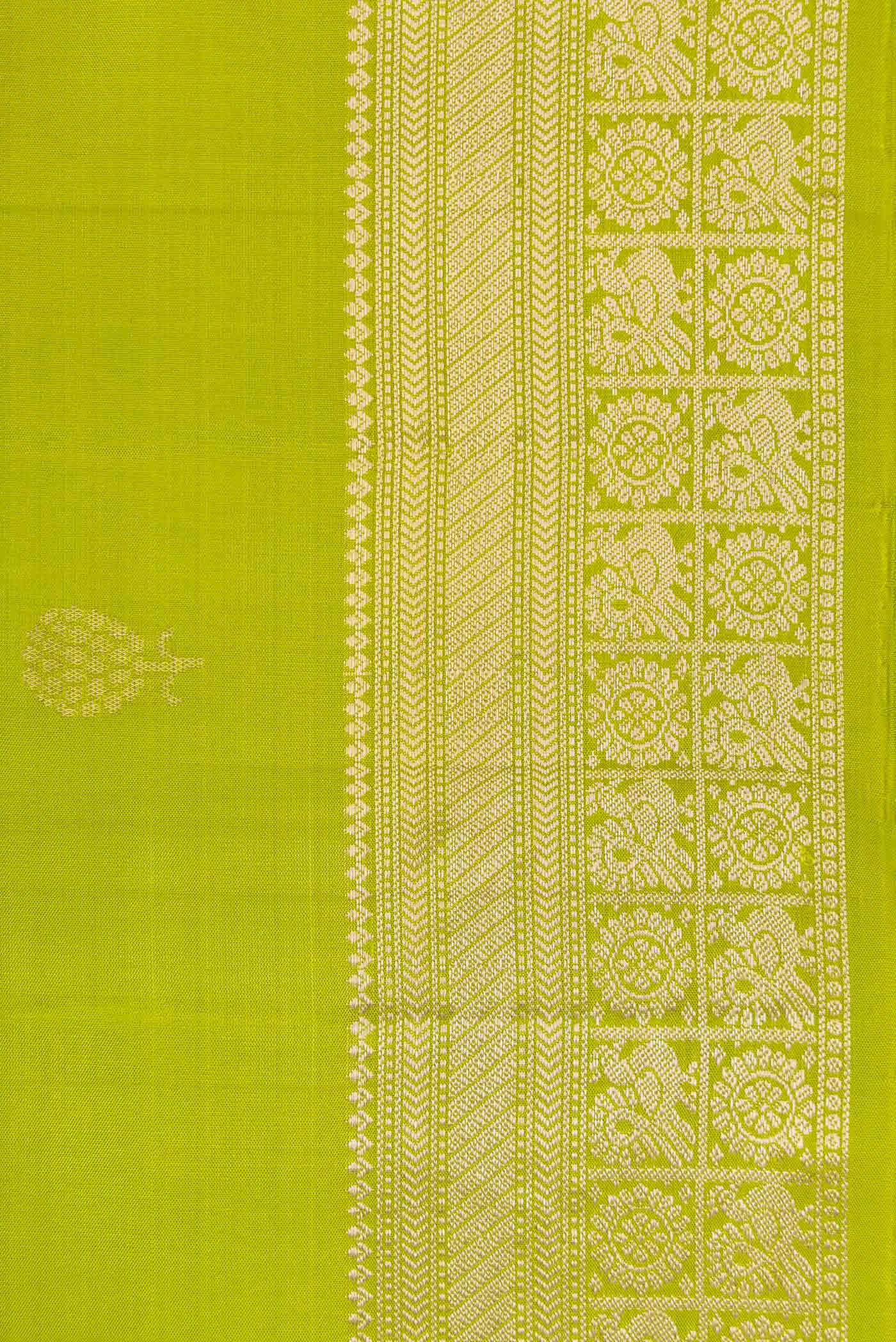 Parrot Green Soft Silk Saree - Image 3