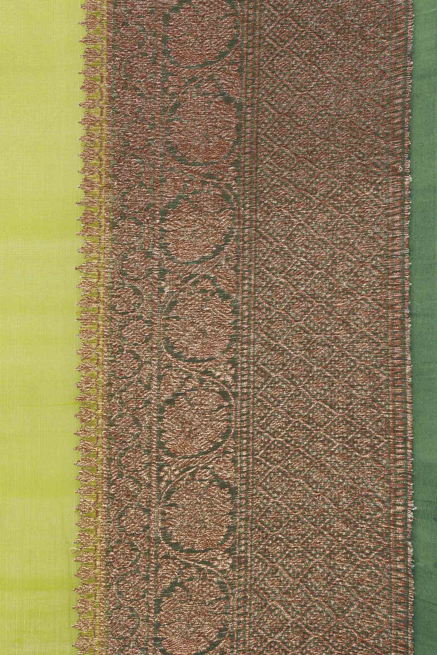Green Organza Silk Saree - Image 3
