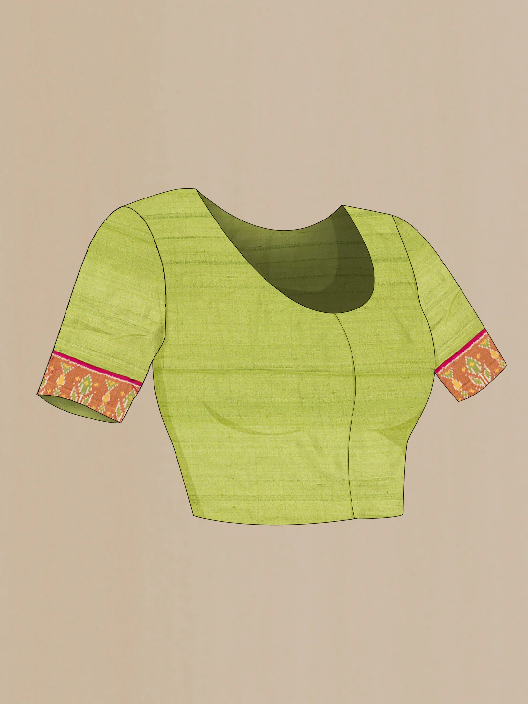 Parrot Green Dual Tone Tussar Saree - Image 4