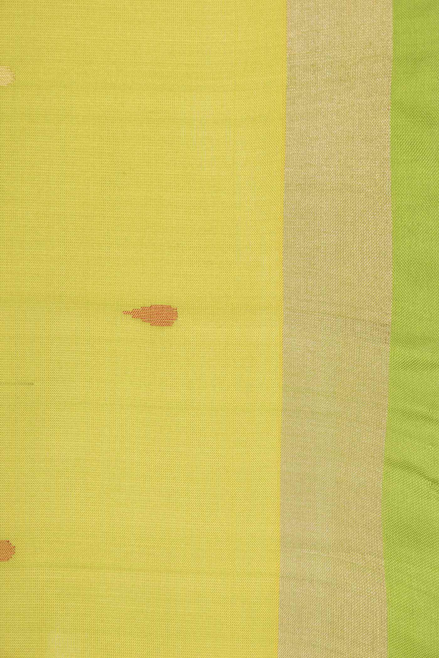 Parrot Green Dual Tone Uppada Silk Saree - Image 3
