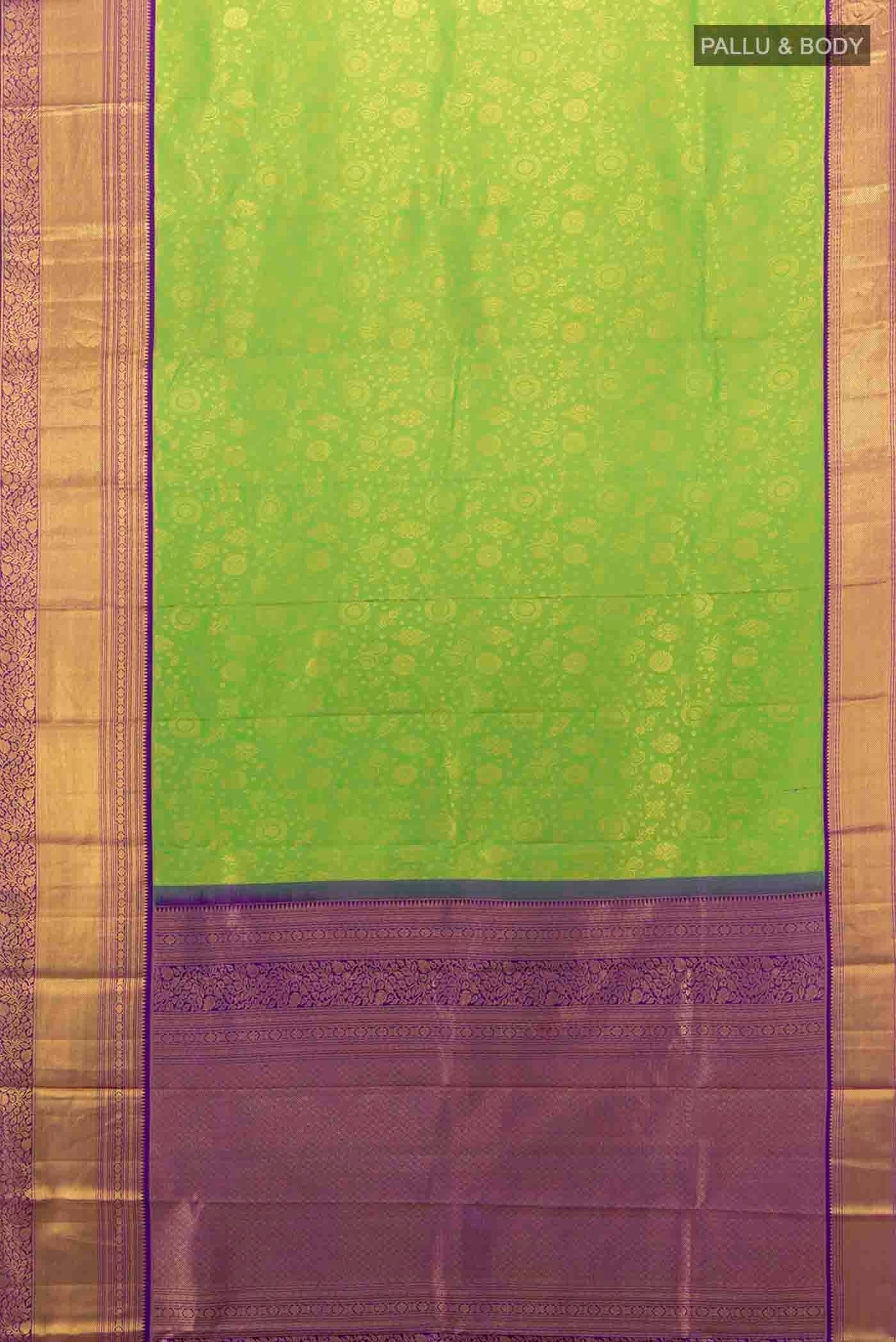 Parrot Green Kanchipuram Silk Saree - Image 5
