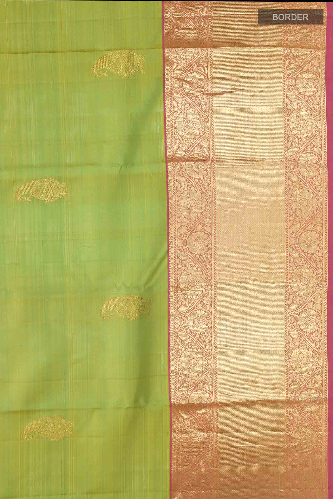 Parrot Green Kanchipuram Silk Saree - Image 3