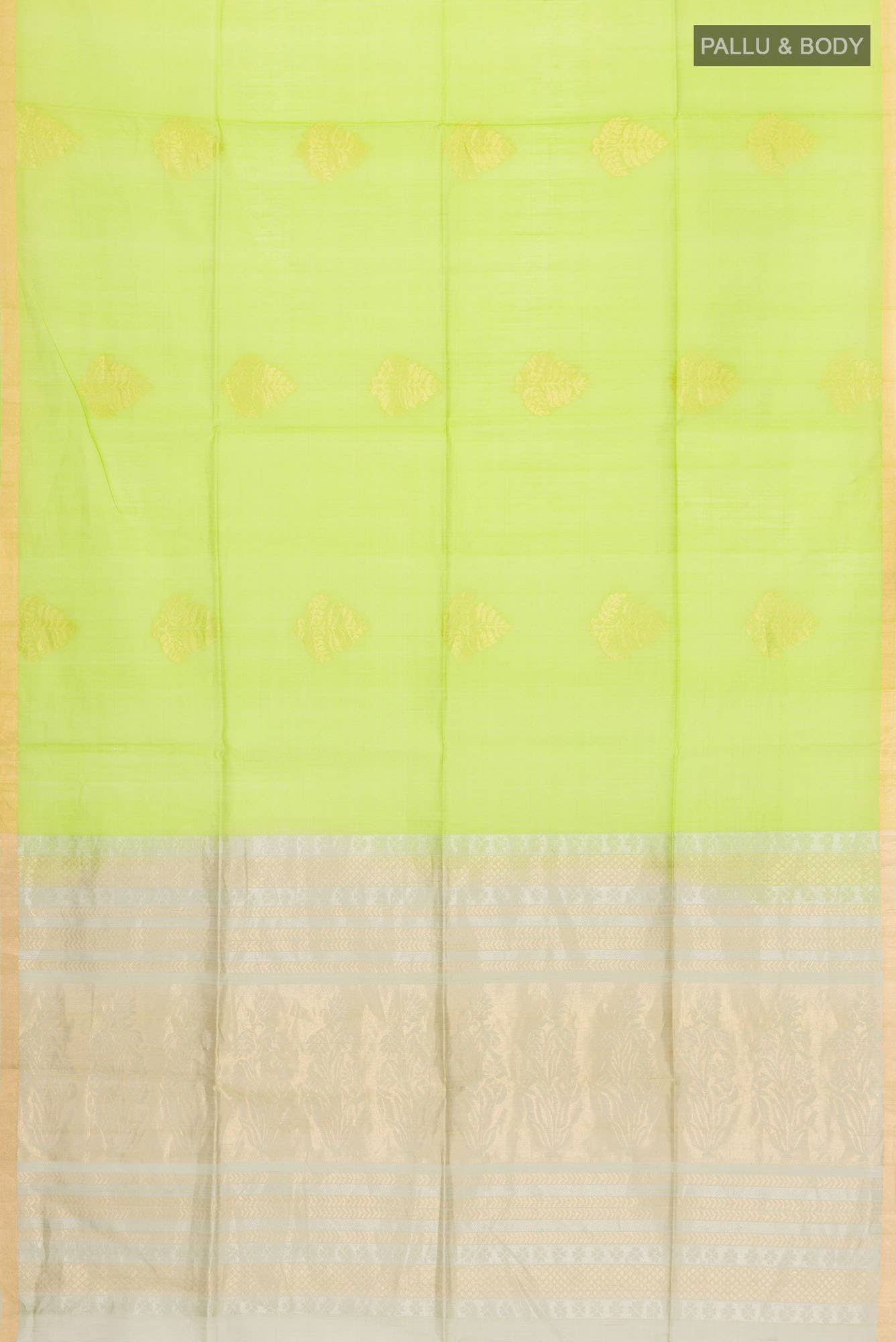 Parrot Green Silk Cotton Saree - Image 2