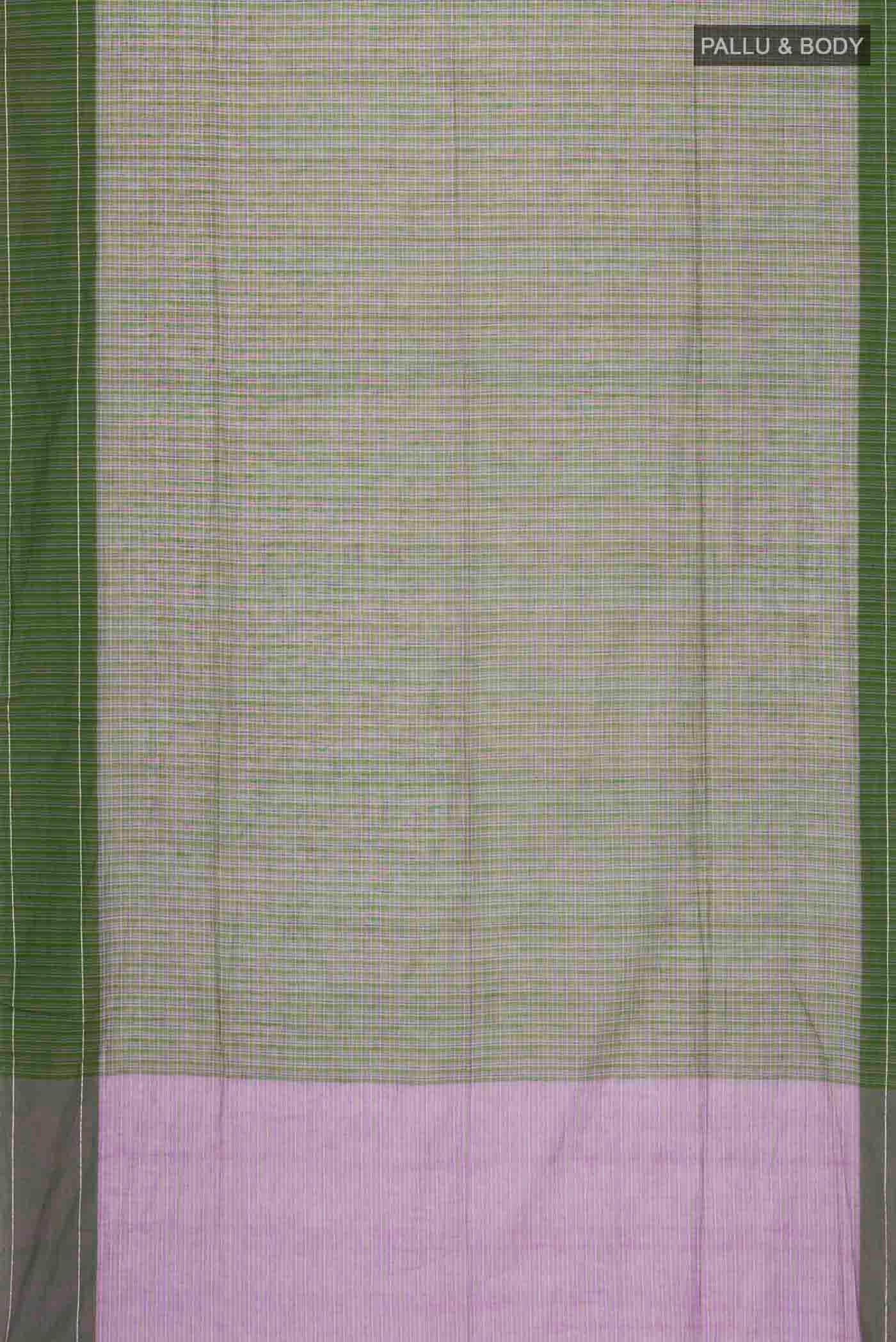 Patang-Dark Green Cotton Saree - Image 4