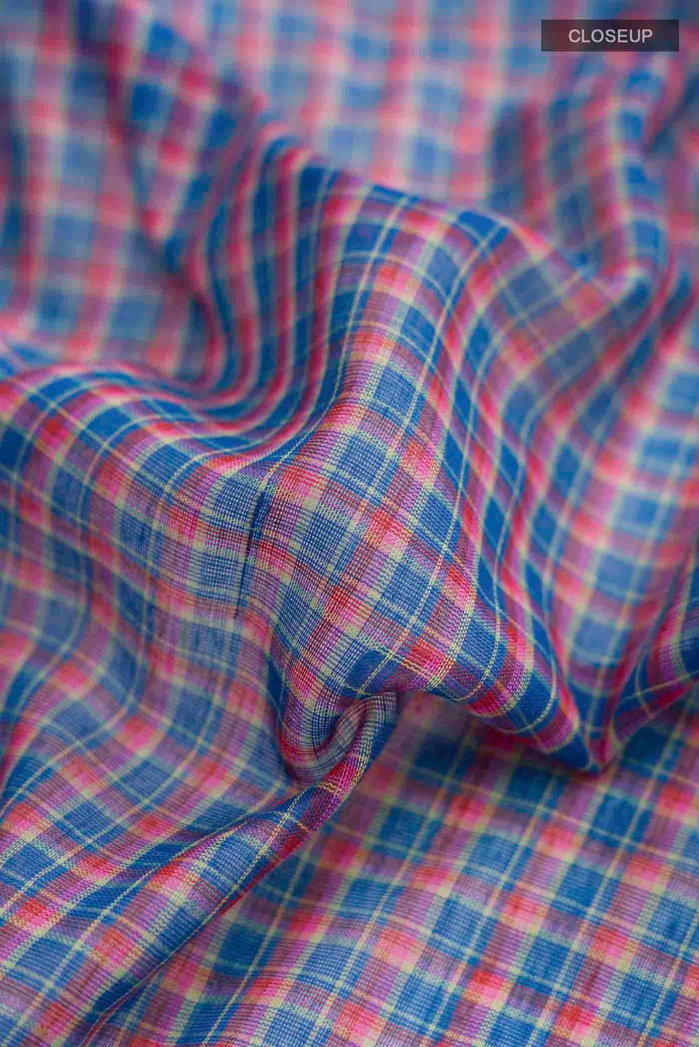 Patang-Indigo Blue Cotton Saree - Image 6