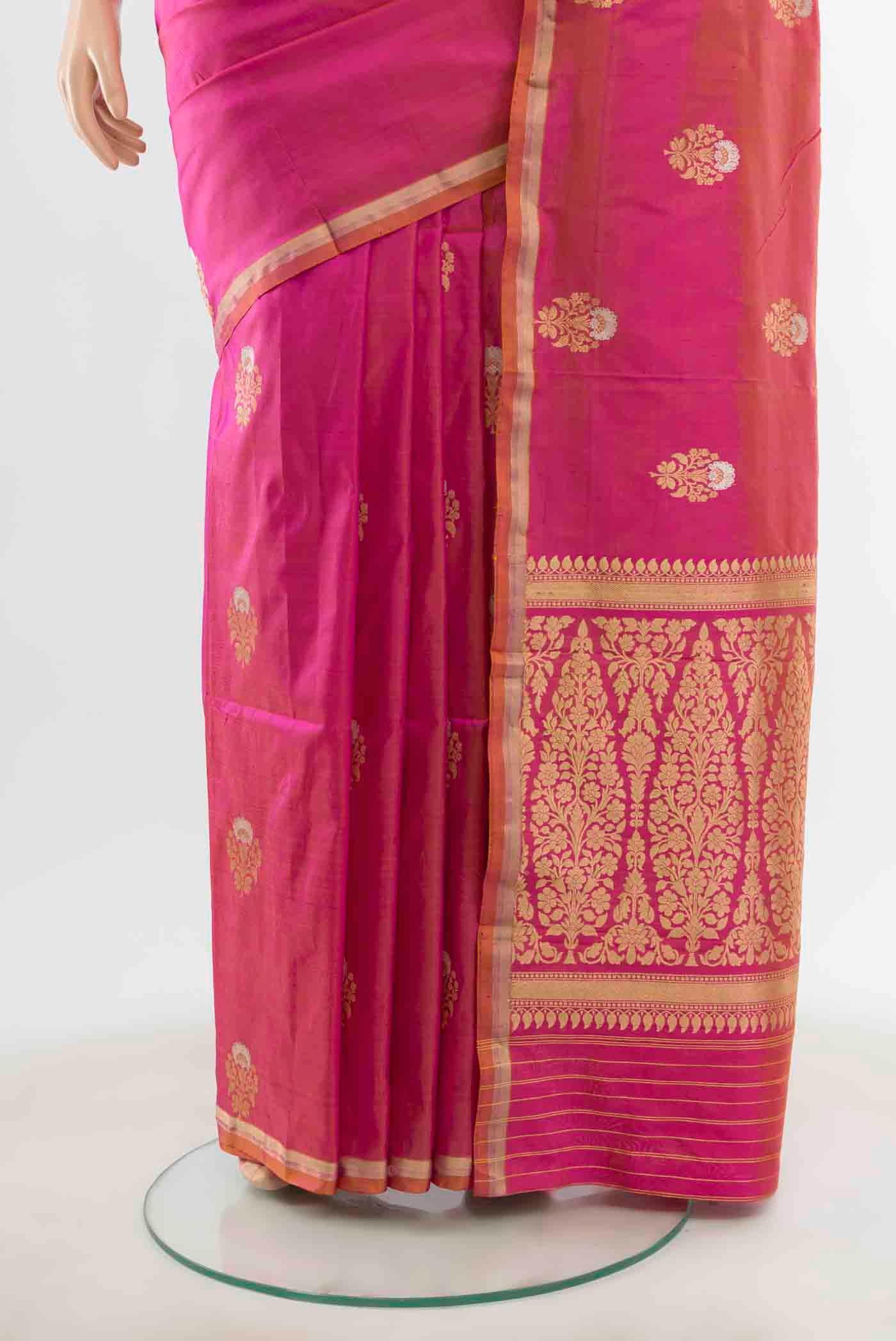 Peach Banarasi Katan Silk Saree - Image 3