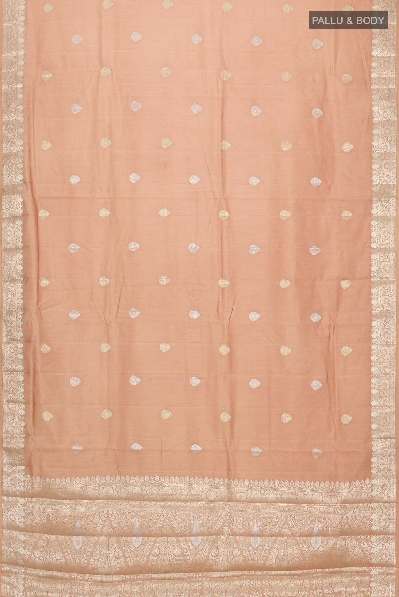 Peach Banarasi Raw Silk Saree - Image 5