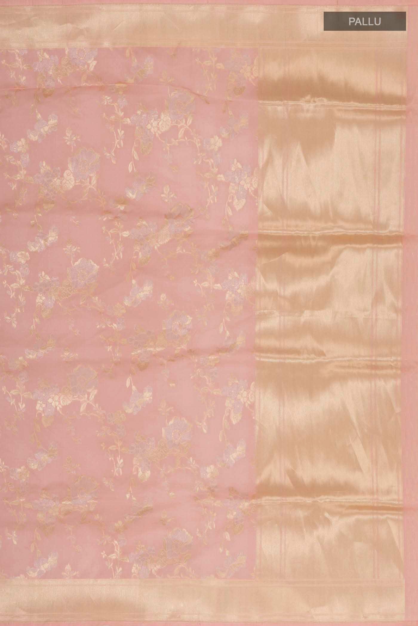 Peach Banarasi Silk Saree - Image 5