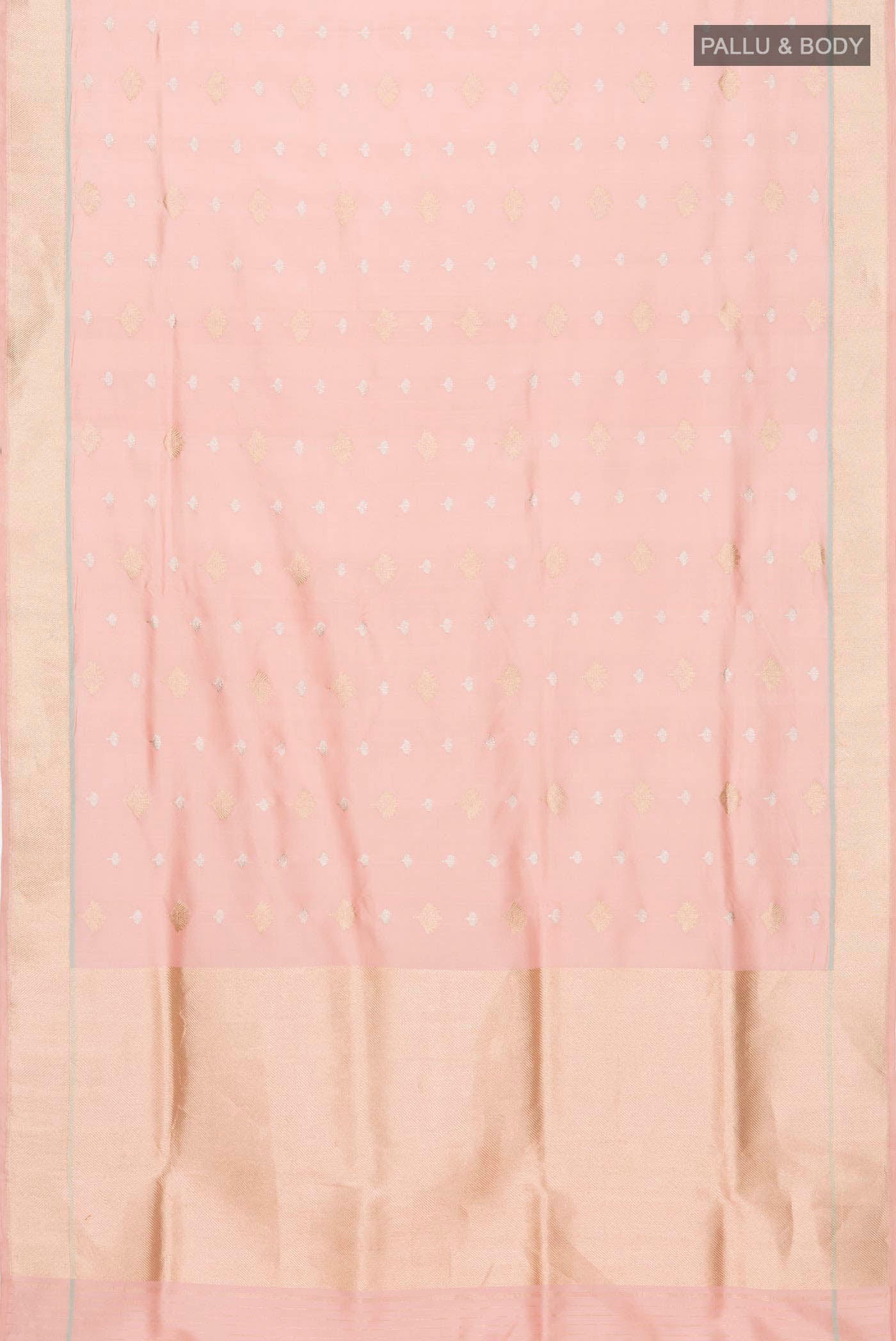 Peach Banarasi Silk Saree - Image 6