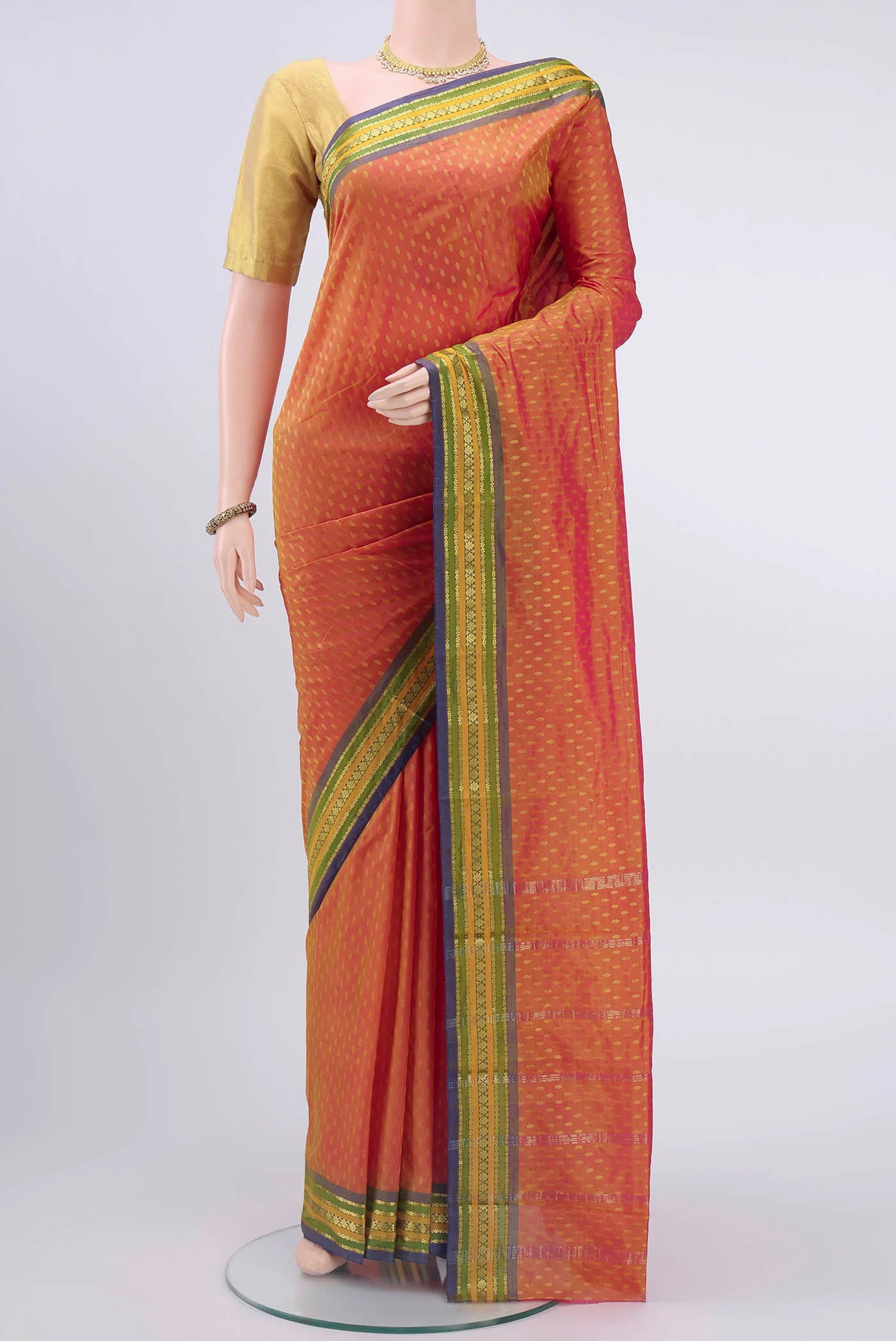 Peach Blended Bangalore Silk Saree