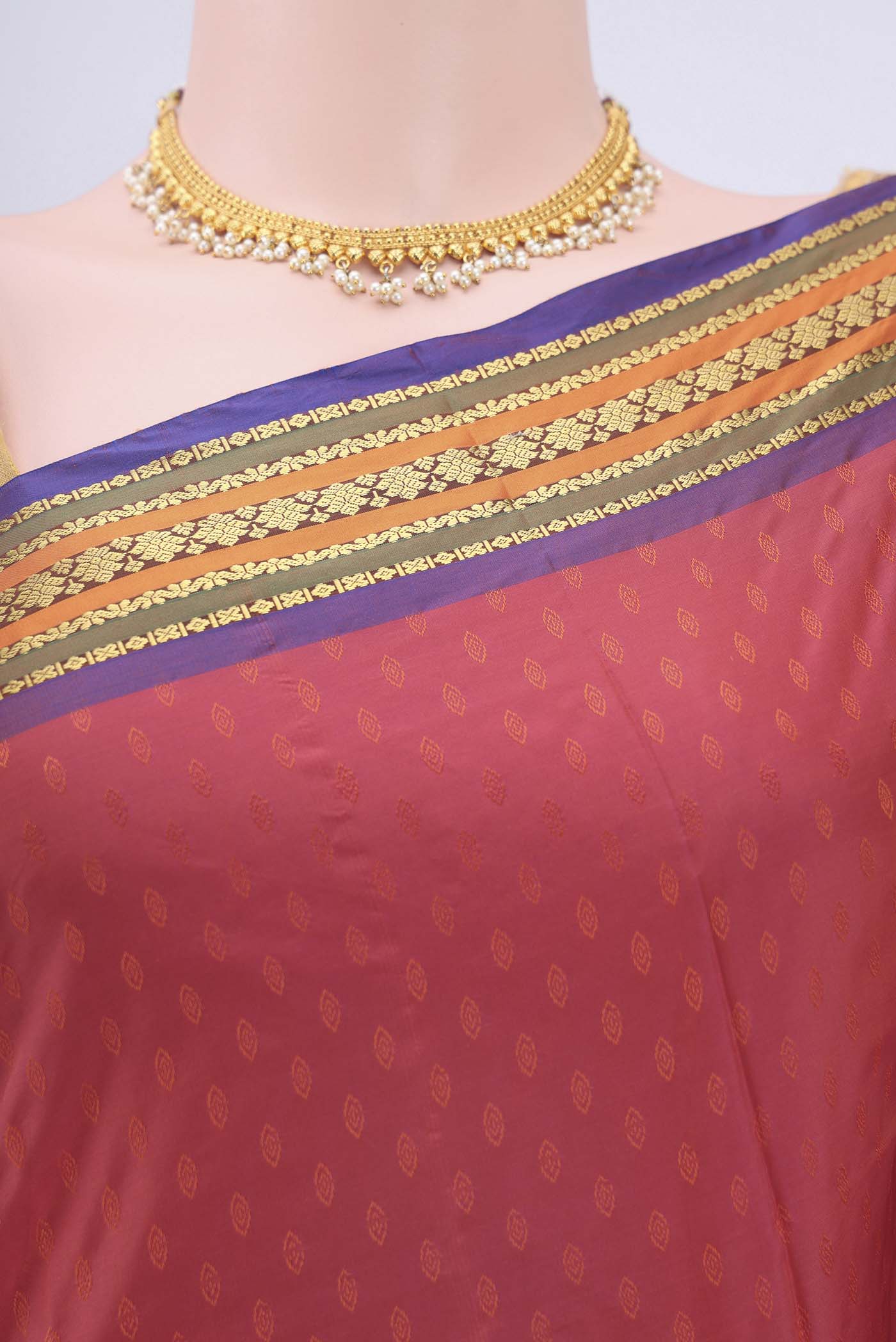 Peach Blended Bangalore Silk Saree - Image 2