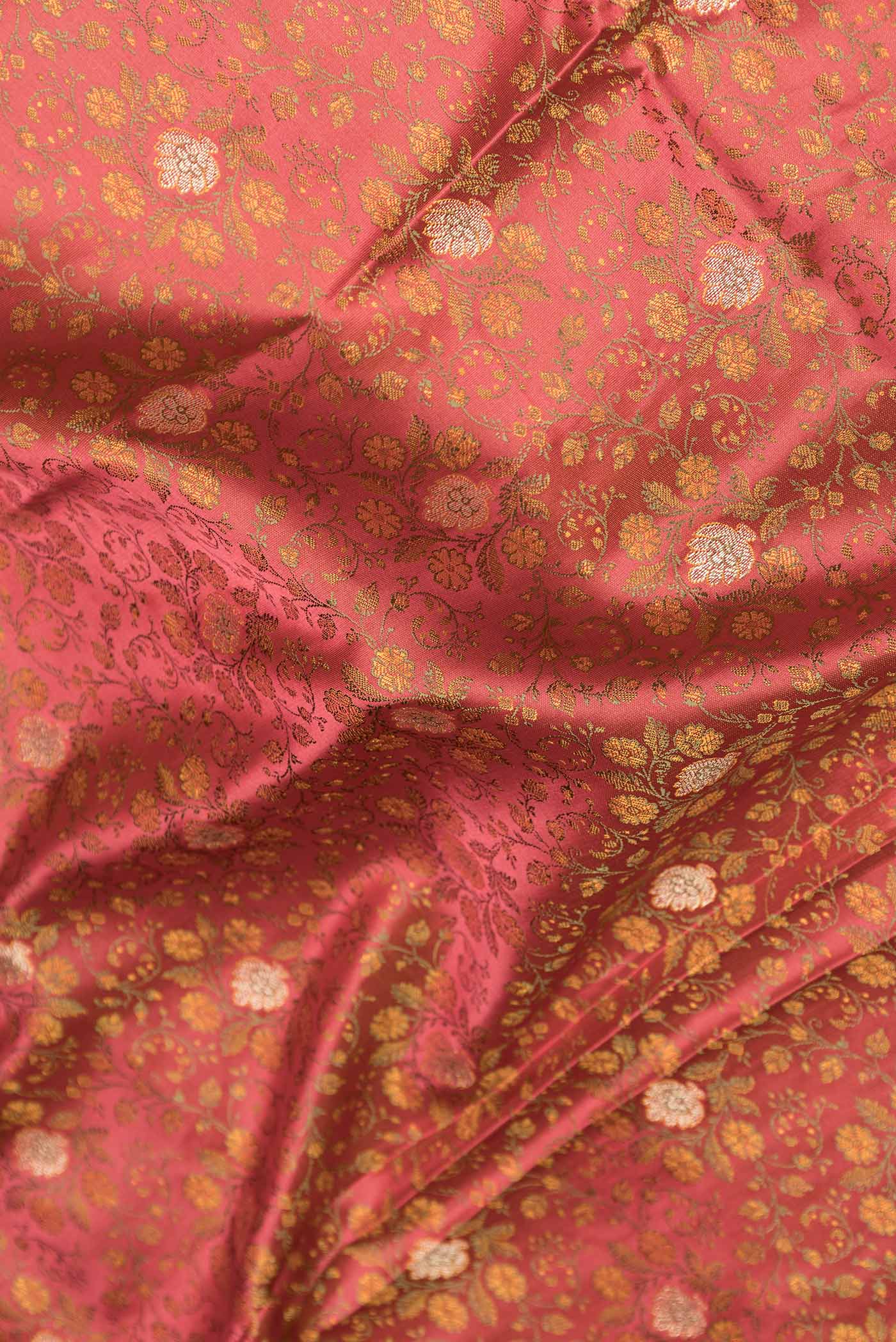 Rust Blended Banarasi Silk Saree - Image 2