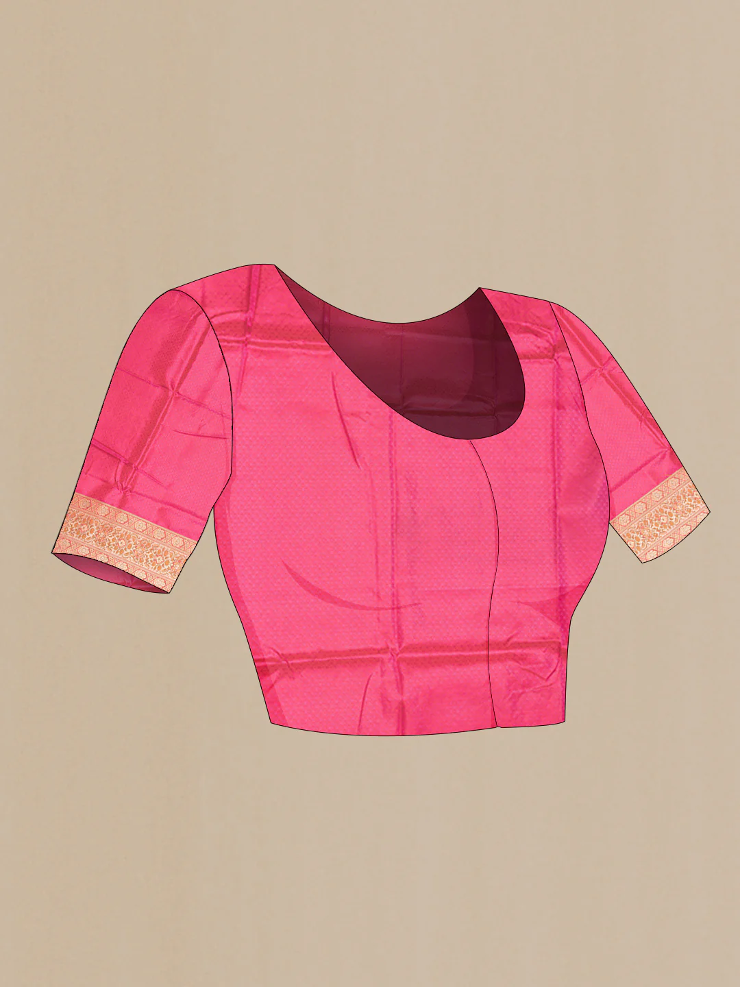 Rust Blended Banarasi Silk Saree - Image 4