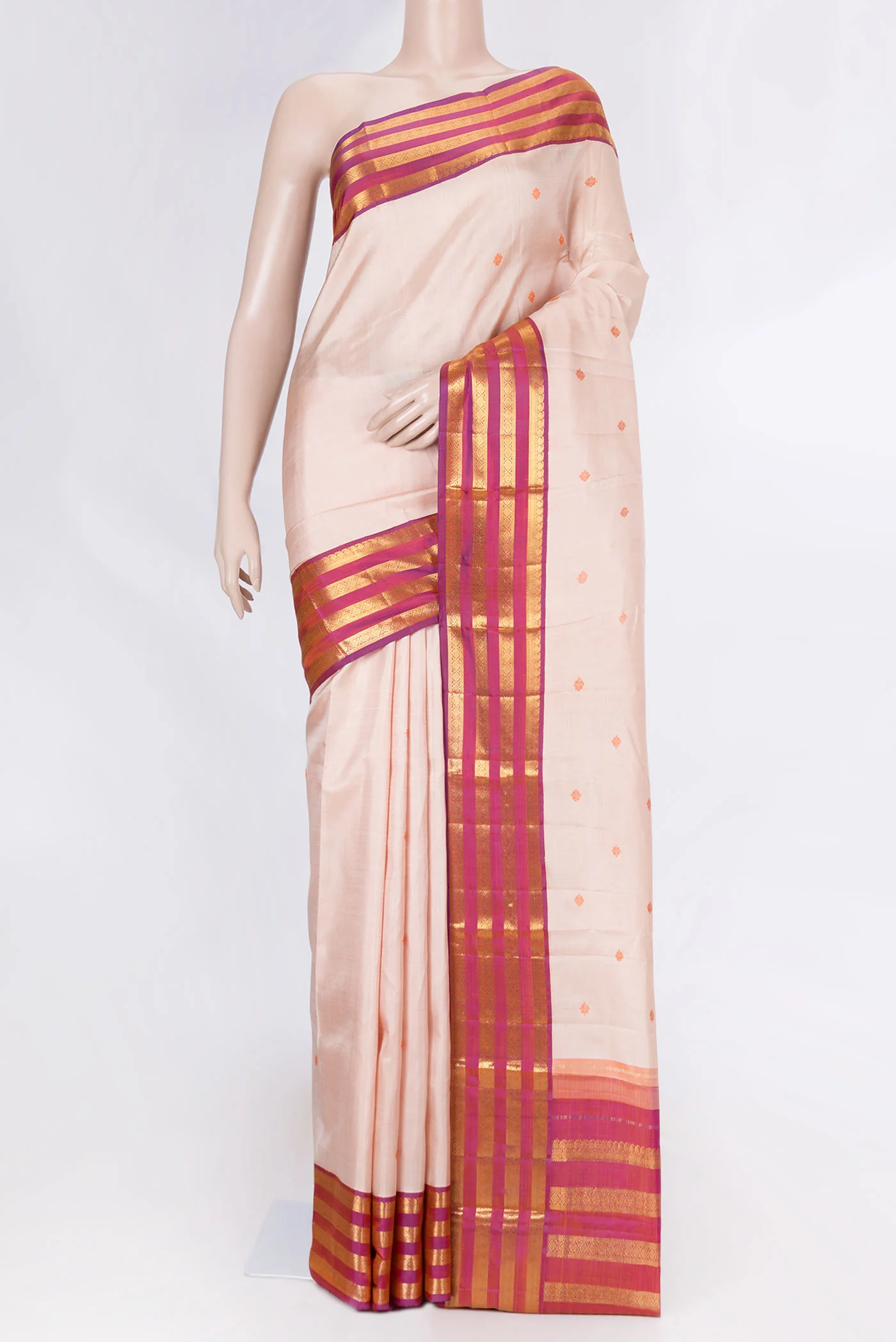 Peach Dual Tone Kanjivaram Saree
