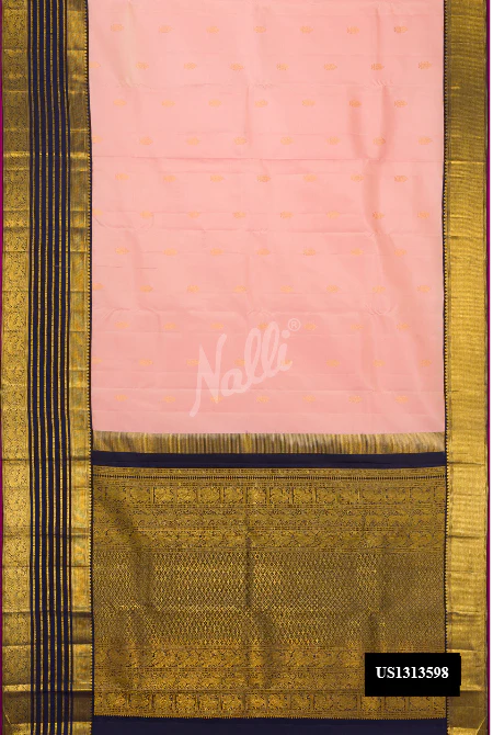 Peach Dual Tone Kanchipuram Silk Saree