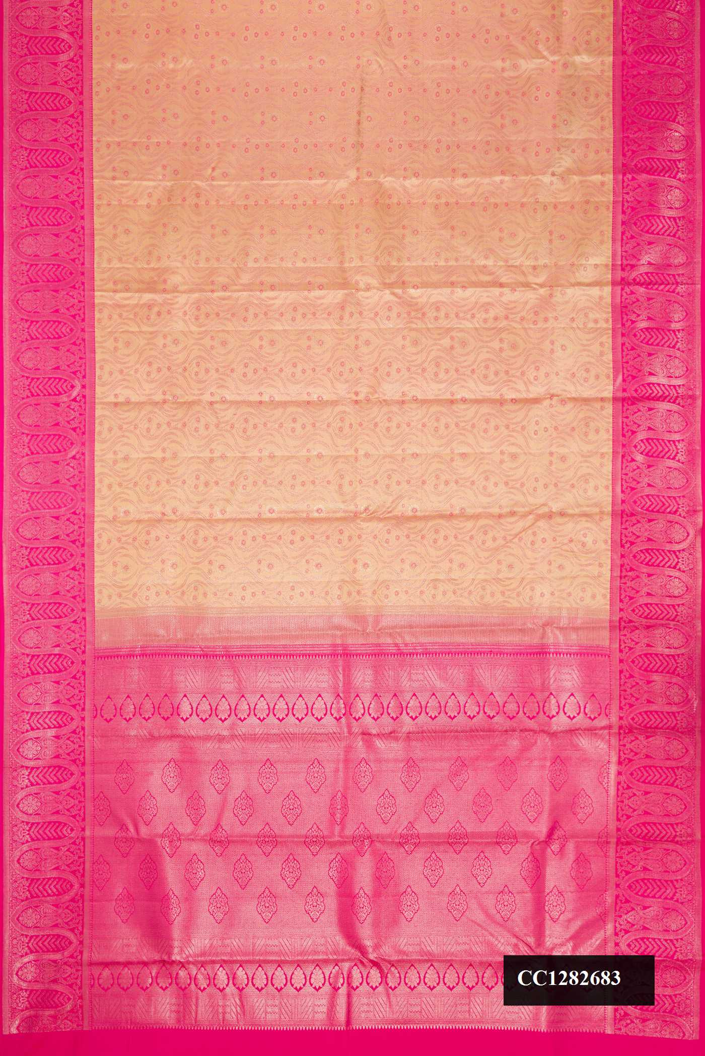 Peach Dual Tone Kanchipuram Silk Saree