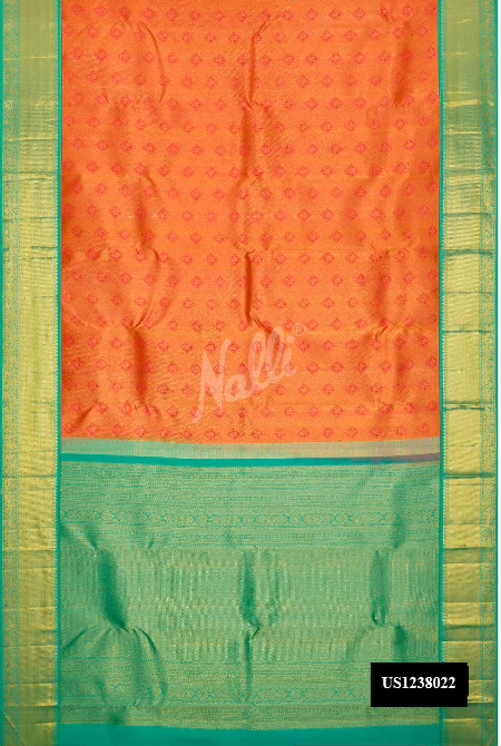 Peach Dual Tone Kanchipuram Silk Saree