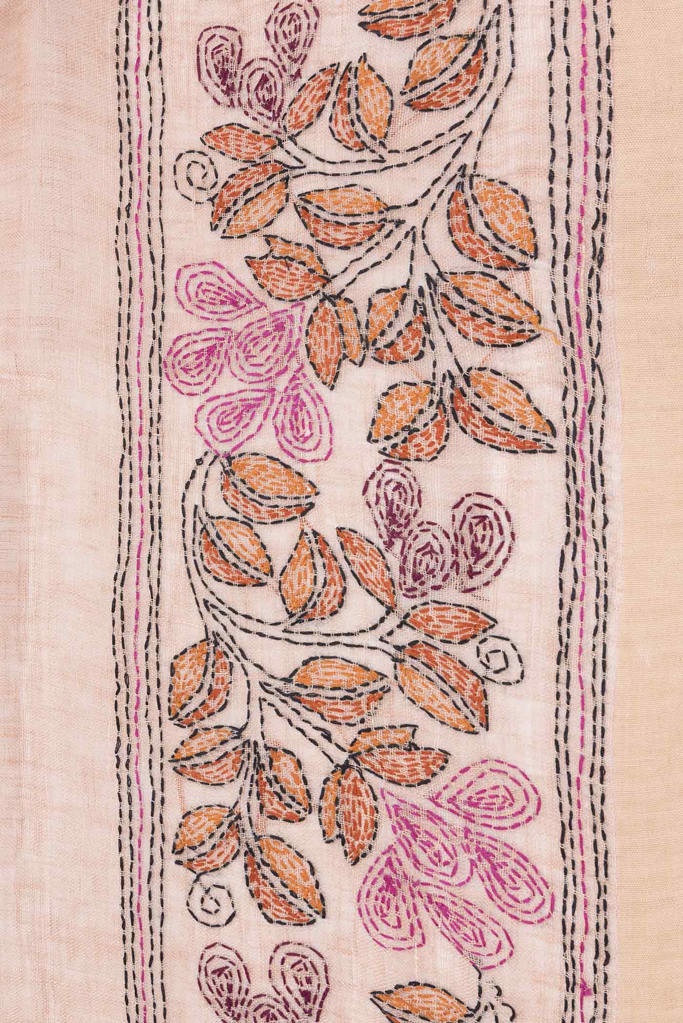 Peach Linen Saree - Image 3