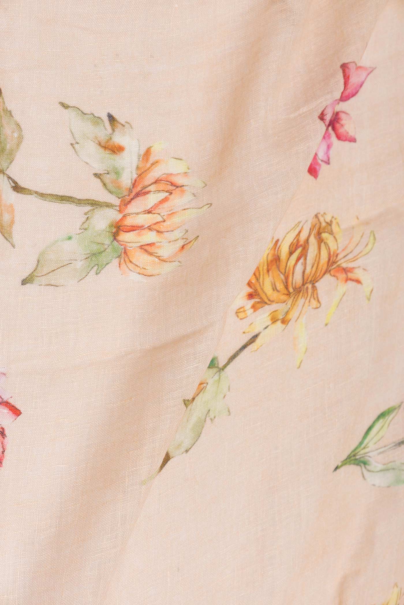 Peach Dual Tone Linen Saree - Image 2