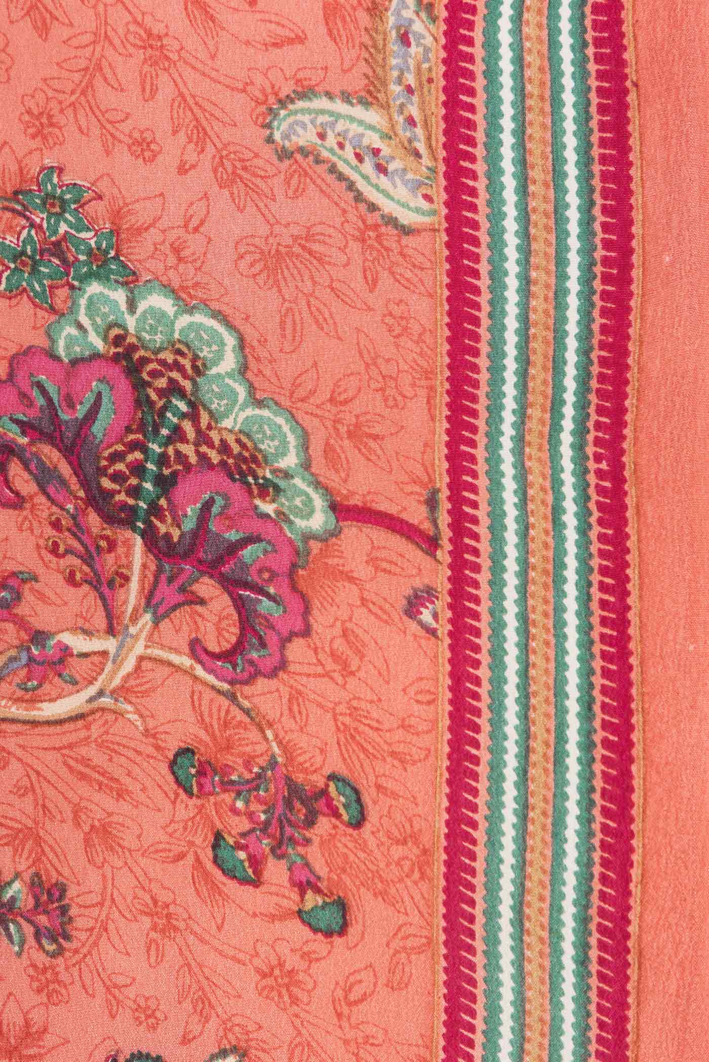 Peach Mysore Crepe Saree - Image 3