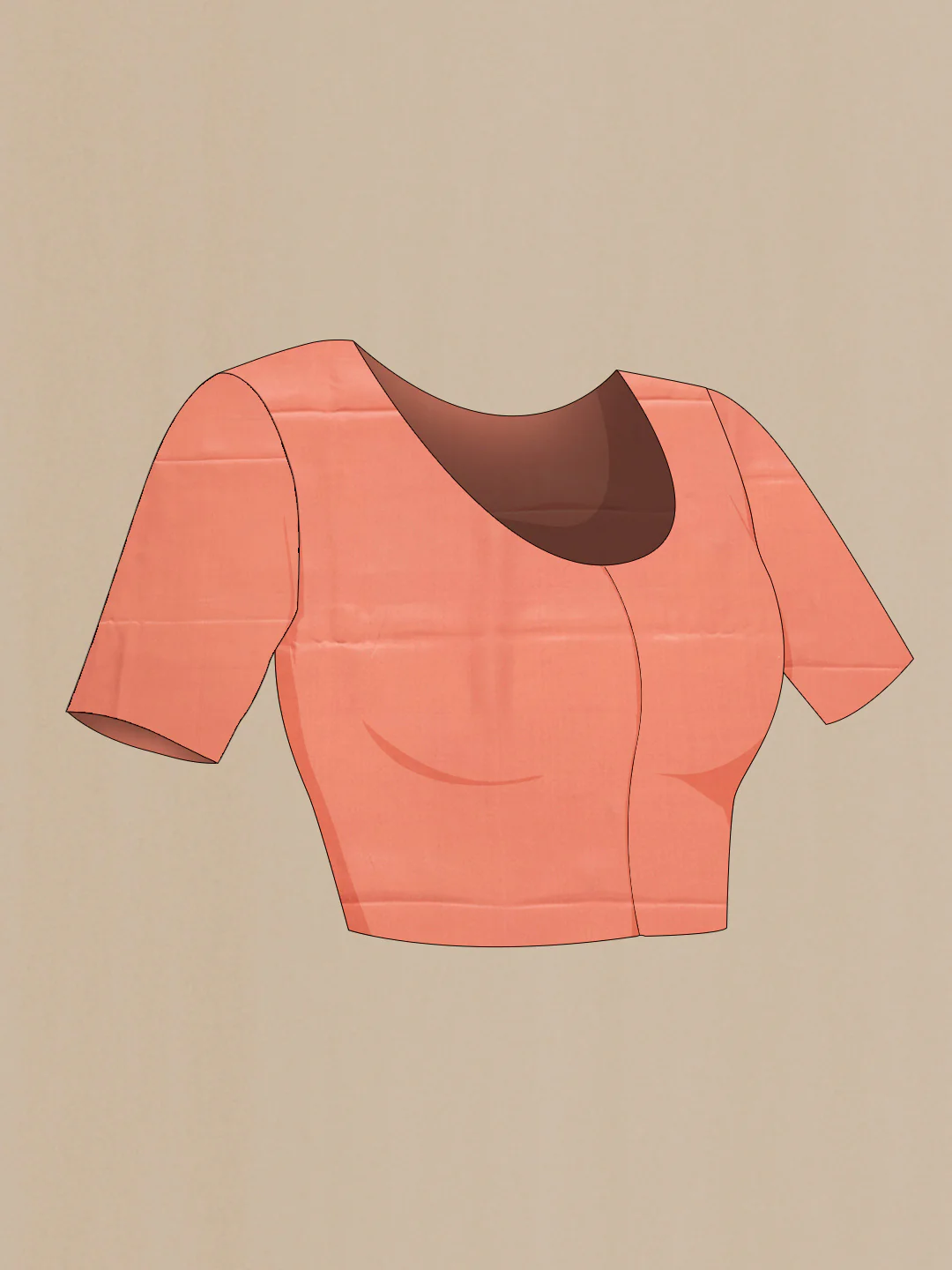 Peach Mysore Crepe Saree - Image 4