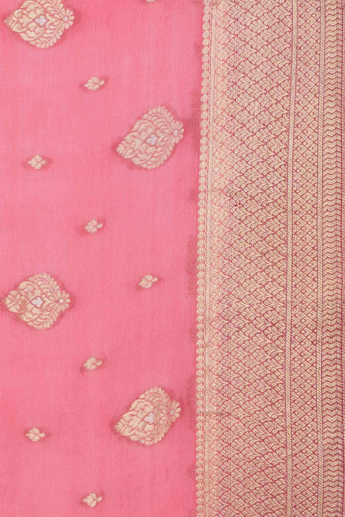Peach Dual Tone Mysore Georgette Saree - Image 3