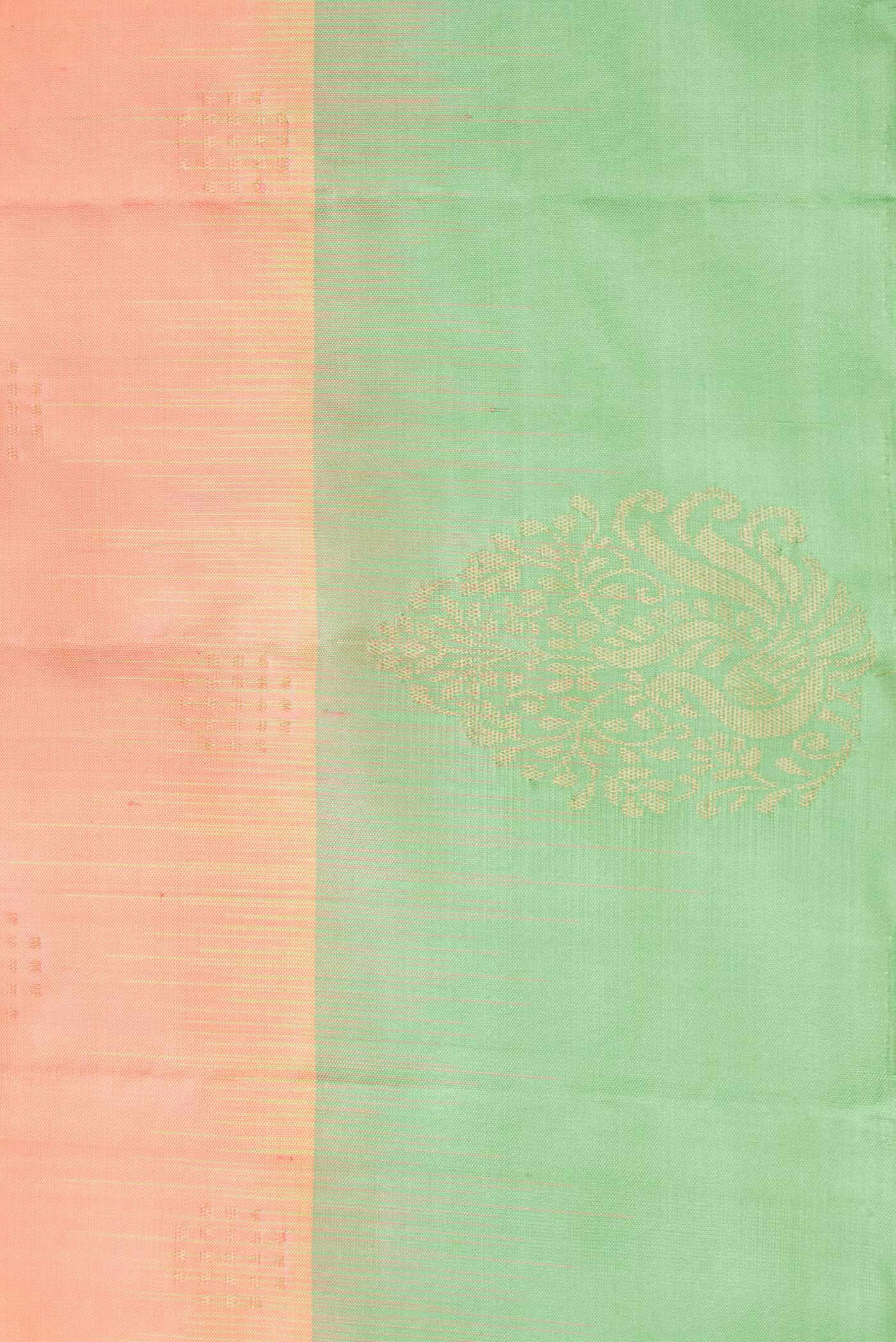 Peach Dual Tone Soft Silk Saree - Image 3