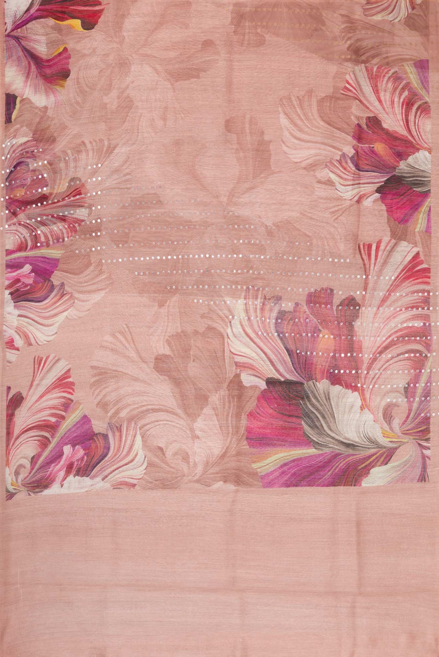 Peach Dual Tone Tussar Silk Saree - Image 5