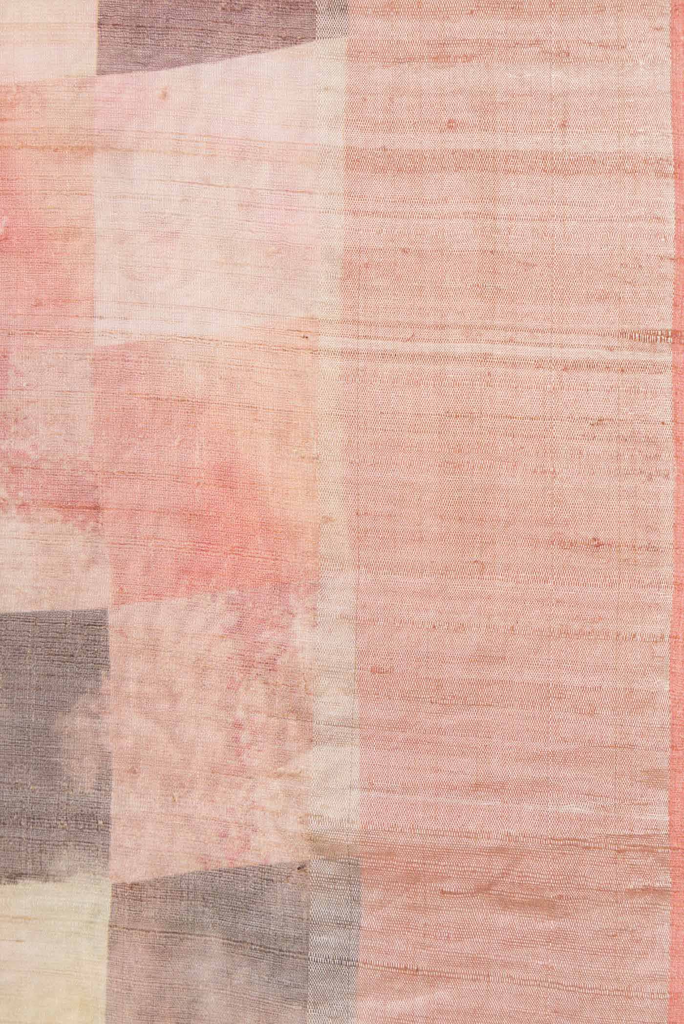 Peach Dual Tone Tussar Silk Saree - Image 3