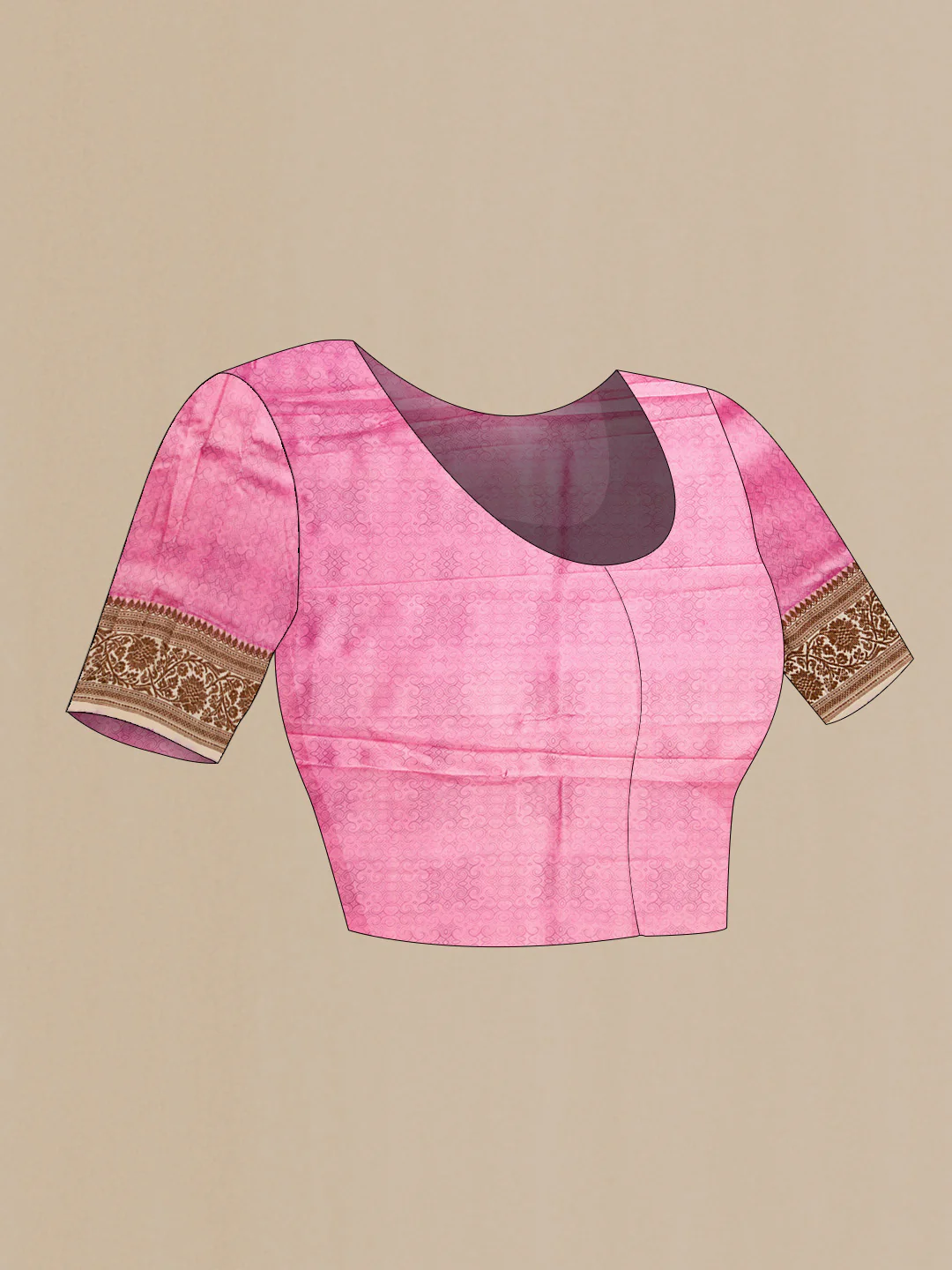 Peach Dual Tone Tussar Silk Saree - Image 5