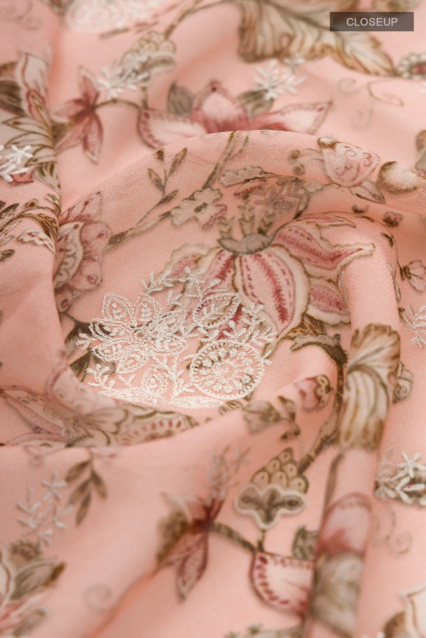 Peach Georgette Saree - Image 2