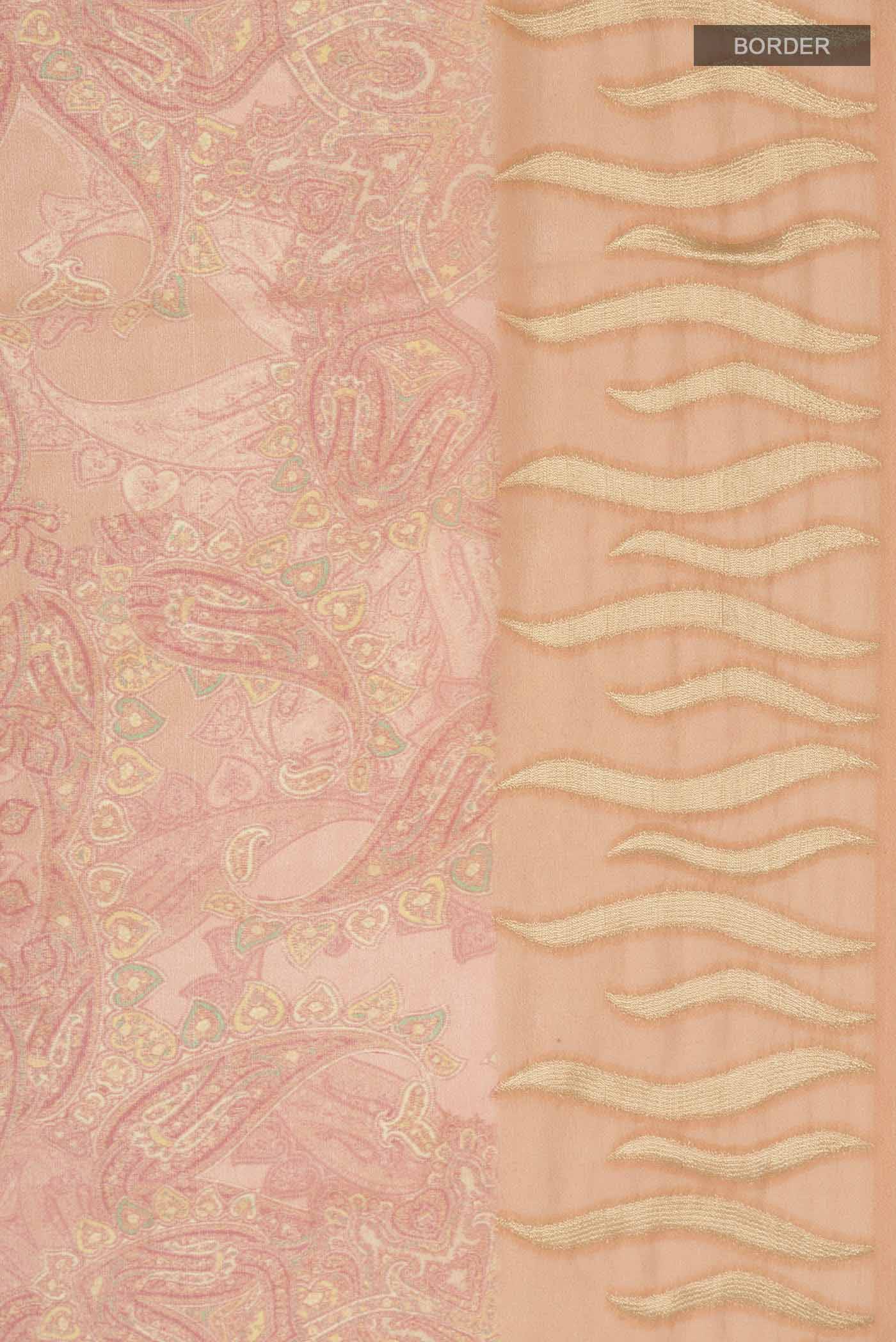 Peach Georgette Saree - Image 3